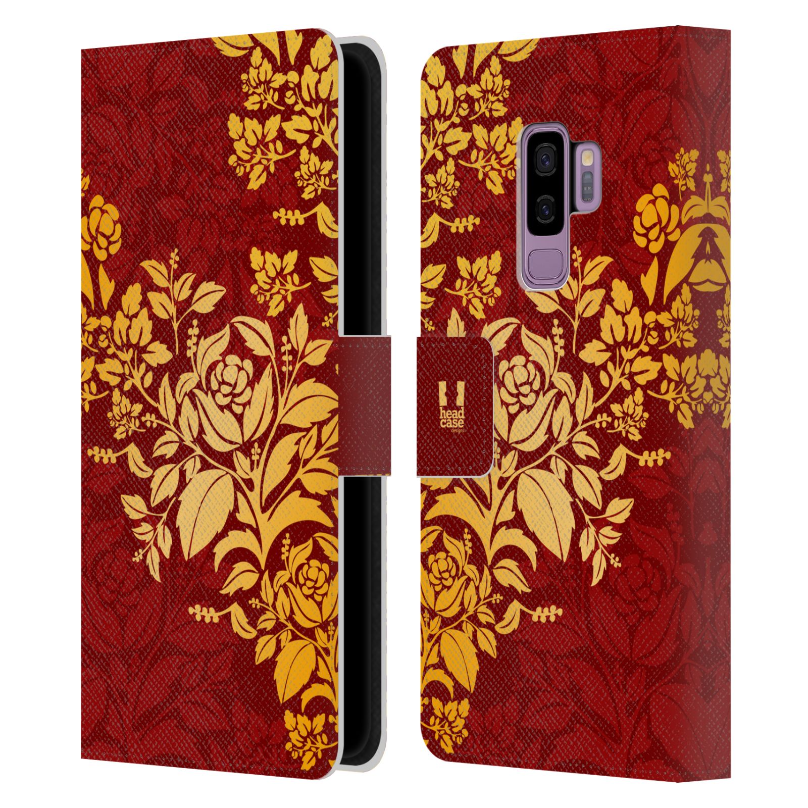 Pouzdro pro mobil Samsung Galaxy S9+ / S9 PLUS - Moderní rudé baroko květy