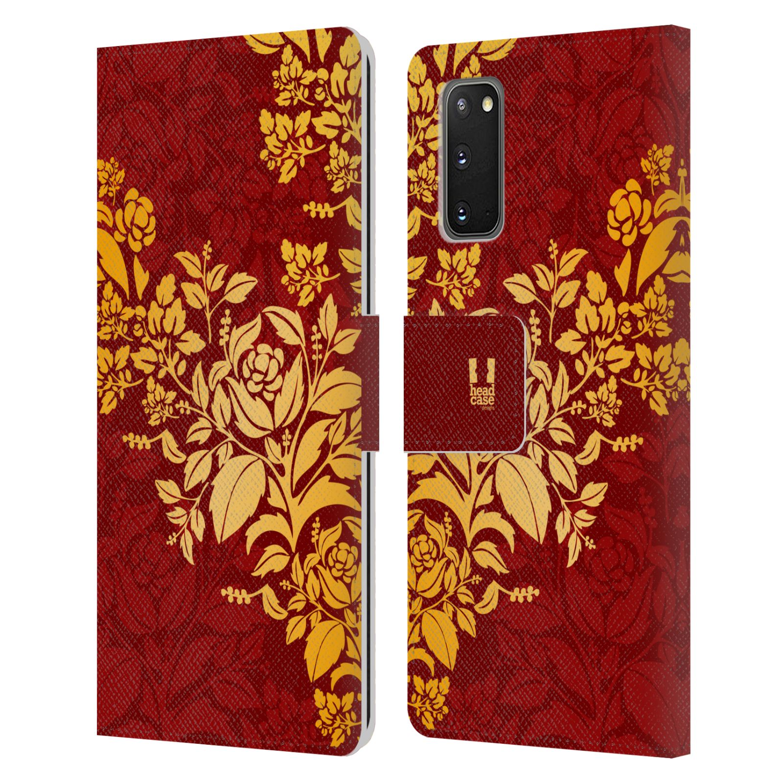 Pouzdro pro mobil Samsung Galaxy S20 / S20 5G - Moderní rudé baroko květy