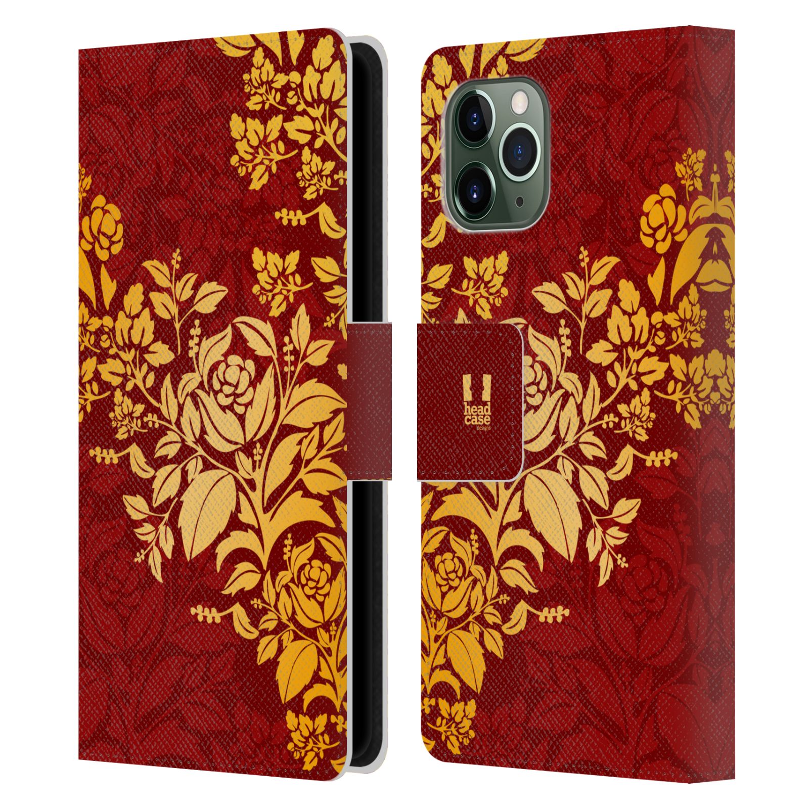 Pouzdro pro mobil Apple Iphone 11 Pro - Moderní rudé baroko květy