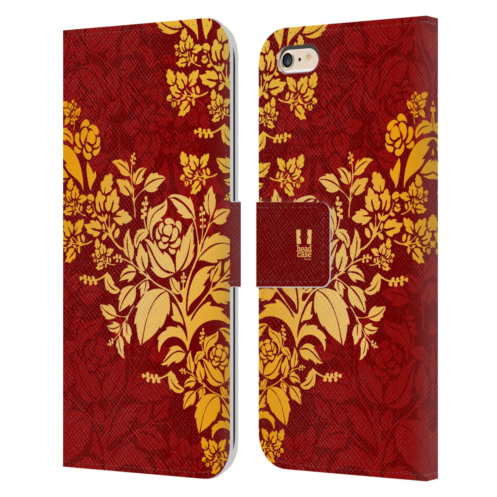 Pouzdro pro mobil Apple Iphone 6 PLUS / 6S PLUS - Moderní rudé baroko květy