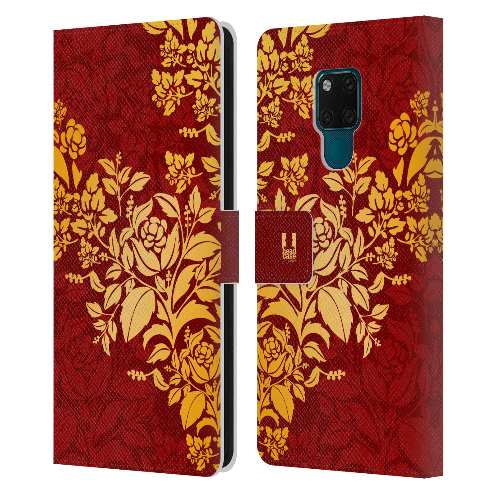 Pouzdro pro mobil Huawei Mate 20X 5G - Moderní rudé baroko květy