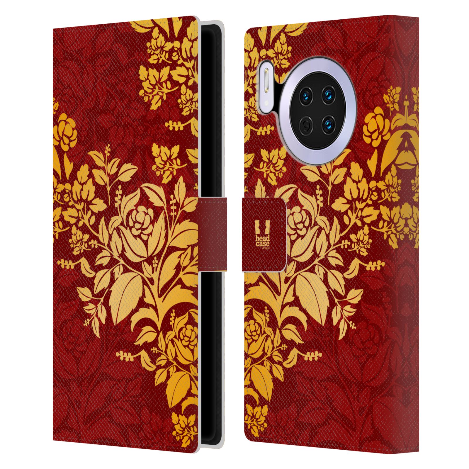 Pouzdro pro mobil Huawei Mate 30 - Moderní rudé baroko květy