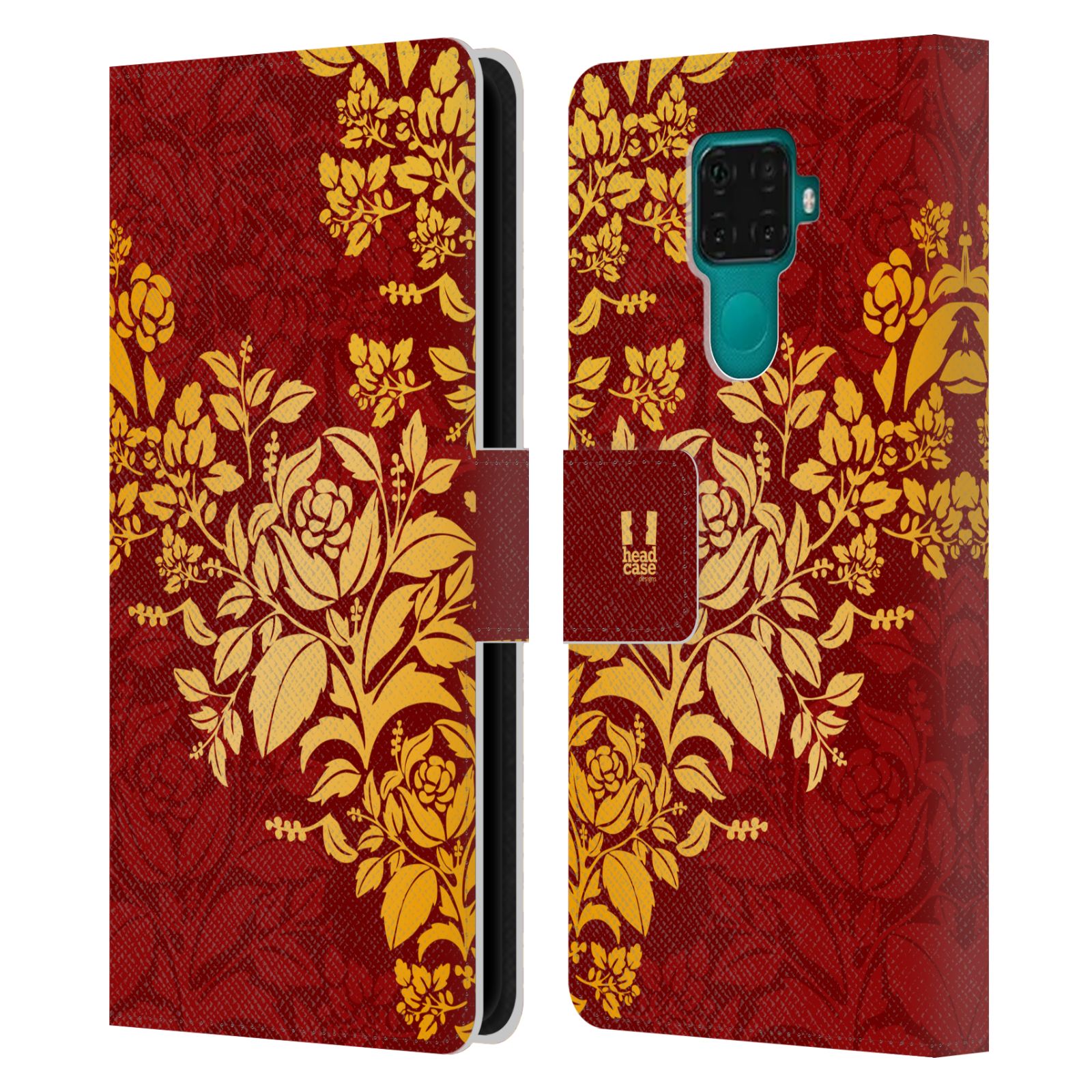 Pouzdro pro mobil Huawei Mate 30 LITE - Moderní rudé baroko květy