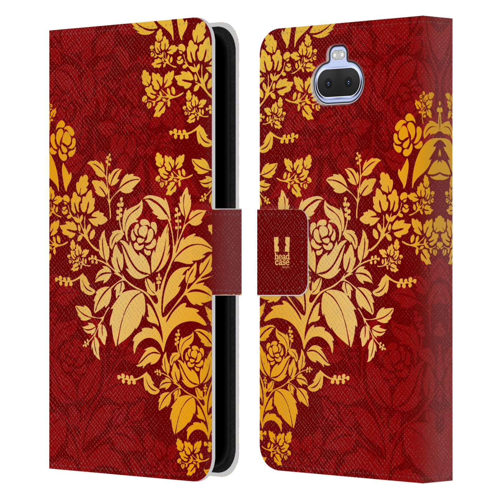 Pouzdro pro mobil Sony Xperia 10 / Xperia XA3  - Moderní rudé baroko květy