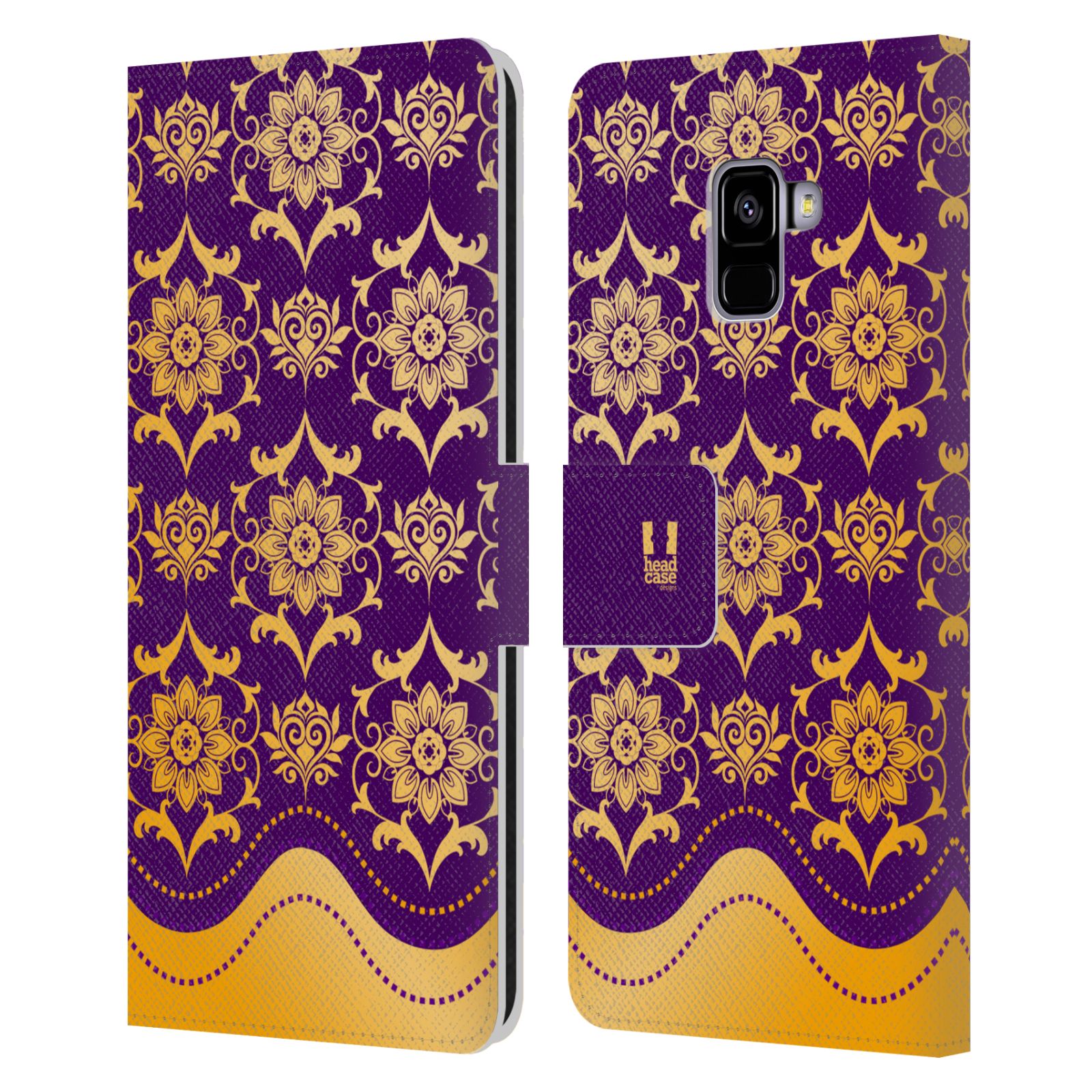 Pouzdro pro mobil Samsung Galaxy A8+ 2018 - Moderní rudé baroko fialová