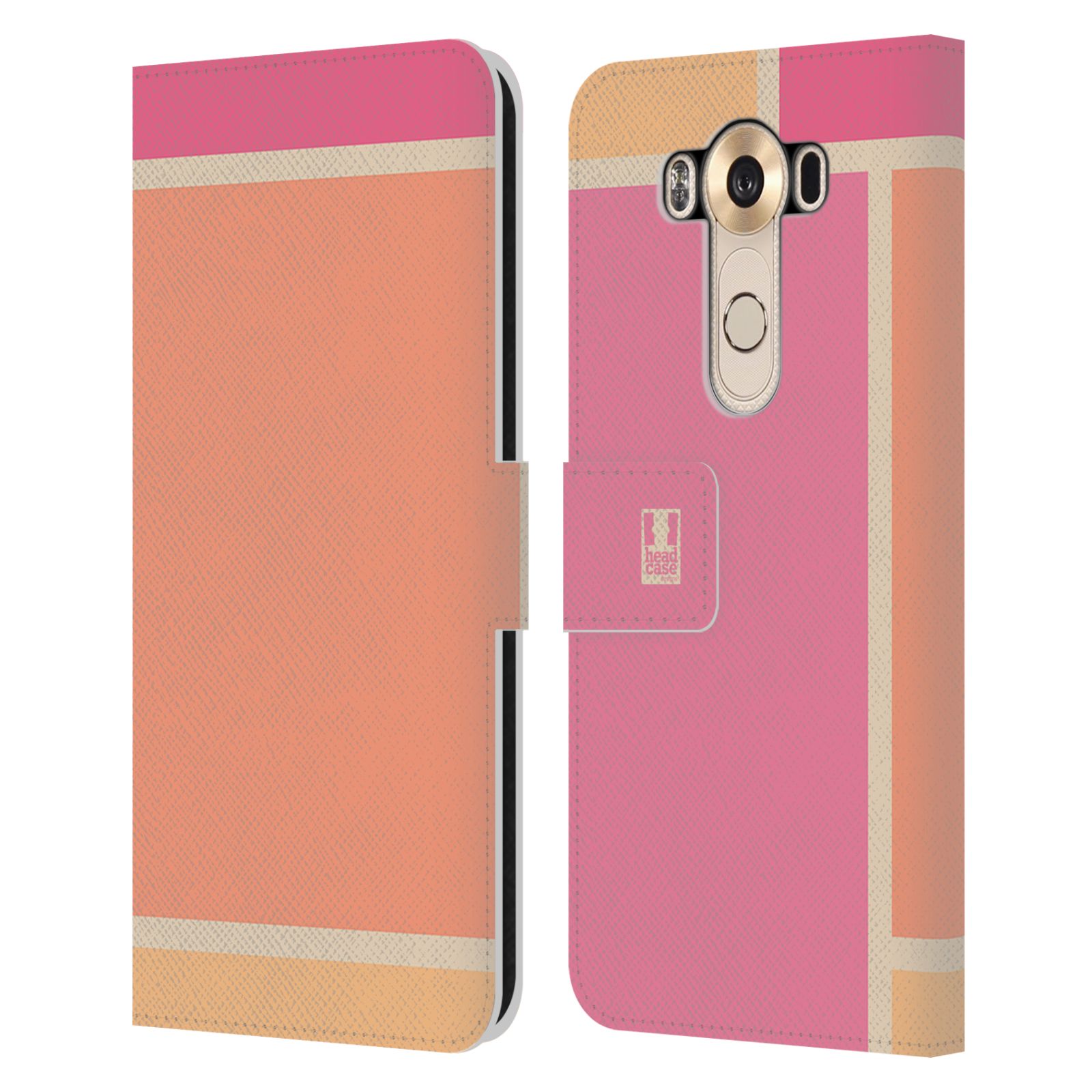 HEAD CASE Flipové pouzdro pro mobil LG V10 MODERN barevná kostka růžová CANDY