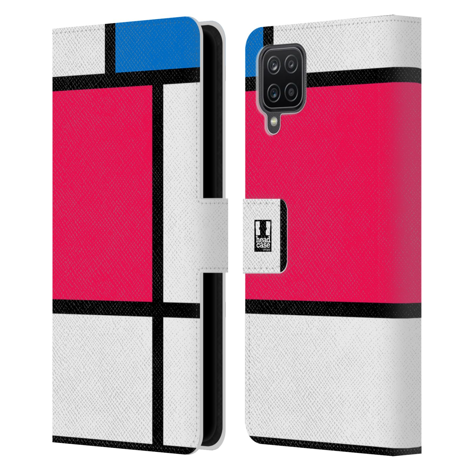Pouzdro pro mobil Samsung Galaxy A12  - Abstrakt růžová modrá