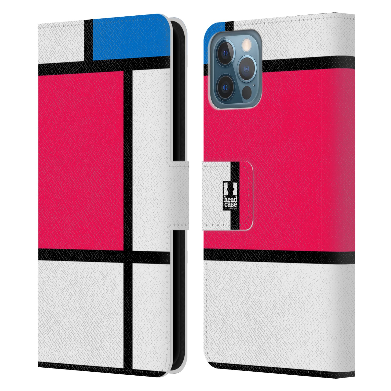 Pouzdro pro mobil Apple Iphone 12 / 12 Pro - Abstrakt růžová modrá