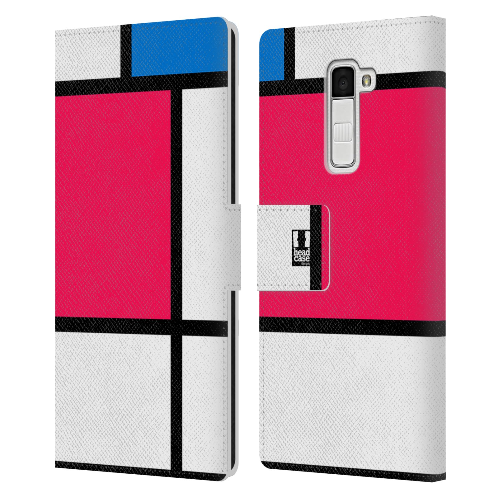 HEAD CASE Flipové pouzdro pro mobil LG K10 MODERN barevná kostka růžová NEON