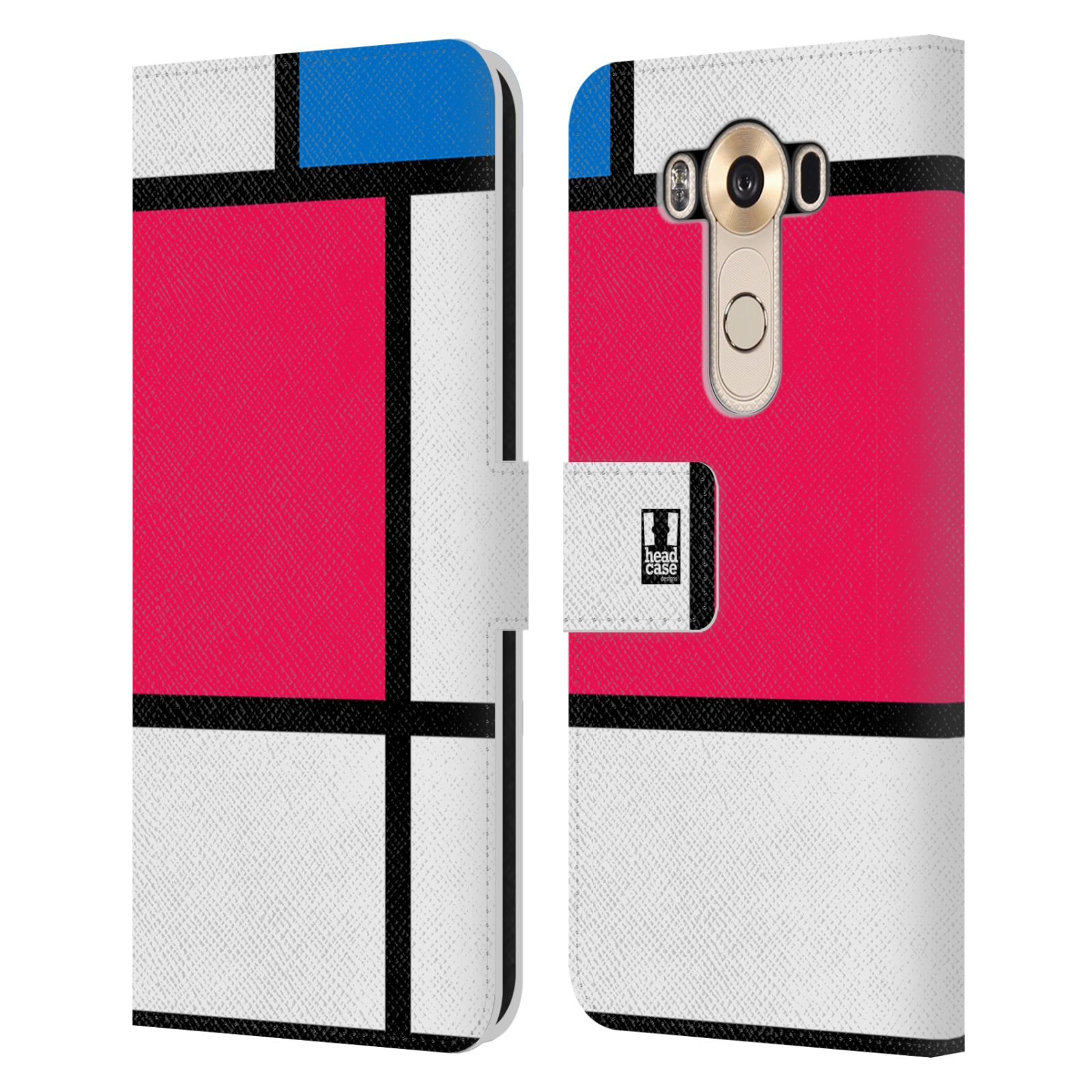 HEAD CASE Flipové pouzdro pro mobil LG V10 MODERN barevná kostka růžová NEON