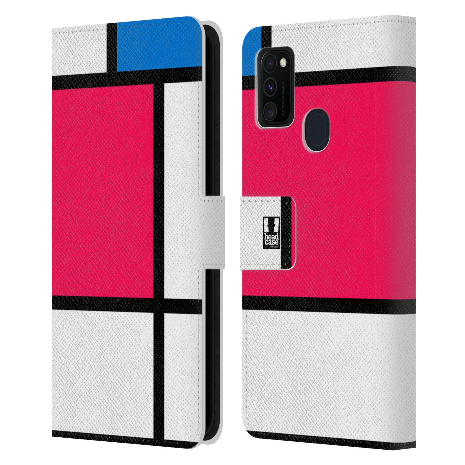 Pouzdro pro mobil Samsung Galaxy M21 - Abstrakt růžová modrá