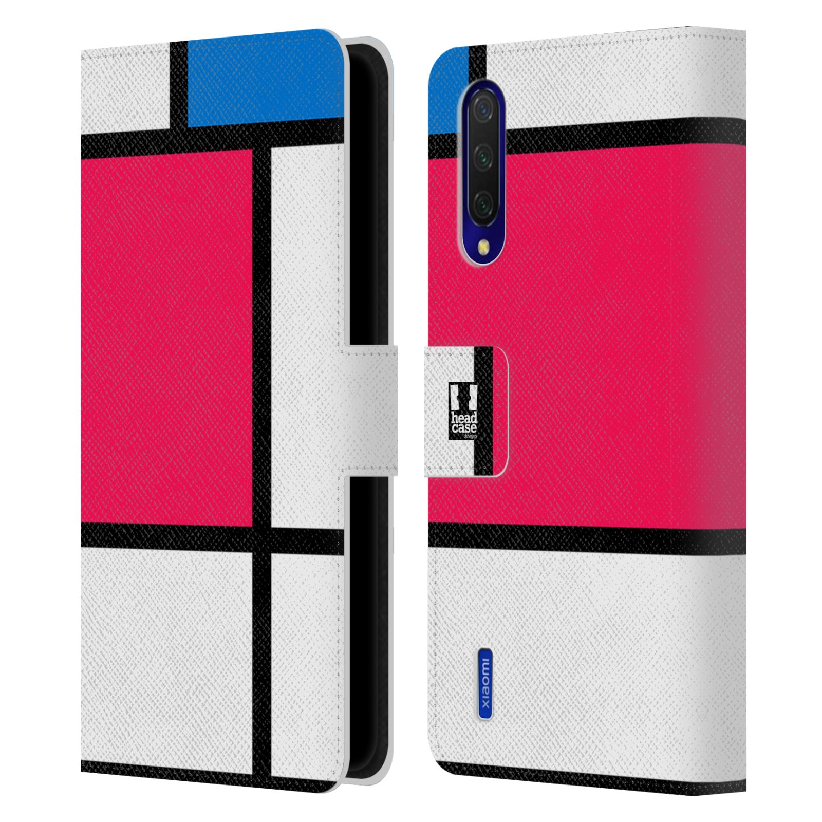 Pouzdro pro mobil Xiaomi Mi 9 LITE  - Abstrakt růžová modrá