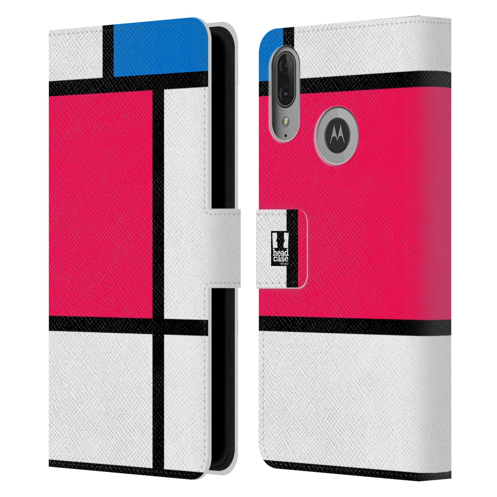 Pouzdro pro mobil Motorola Moto E6 PLUS  - Abstrakt růžová modrá