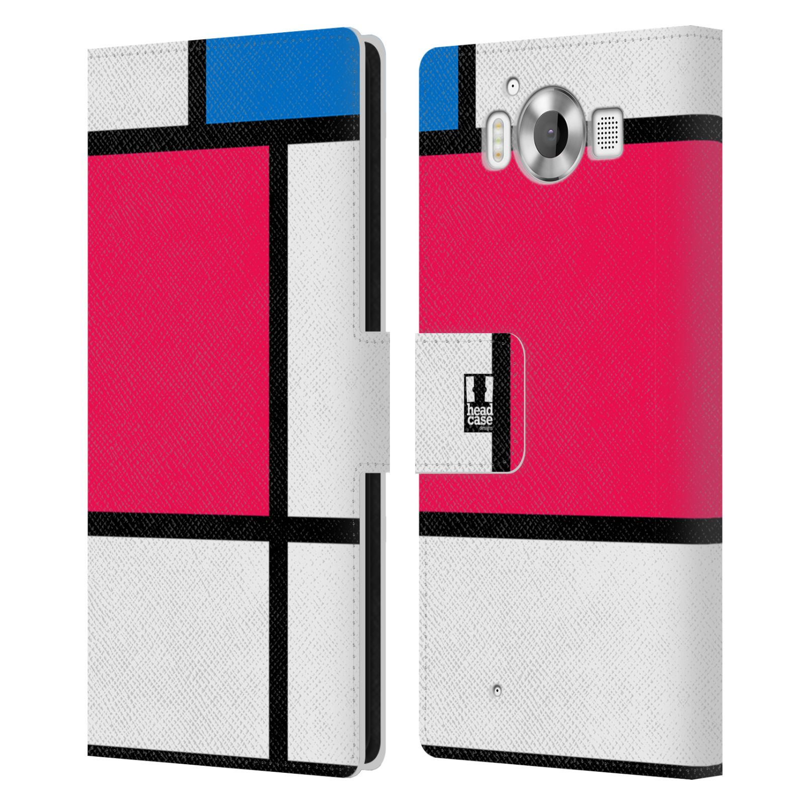 HEAD CASE Flipové pouzdro pro mobil Microsoft Lumia 950 / LUMIA 950 DUAL SIM MODERN barevná kostka růžová NEON