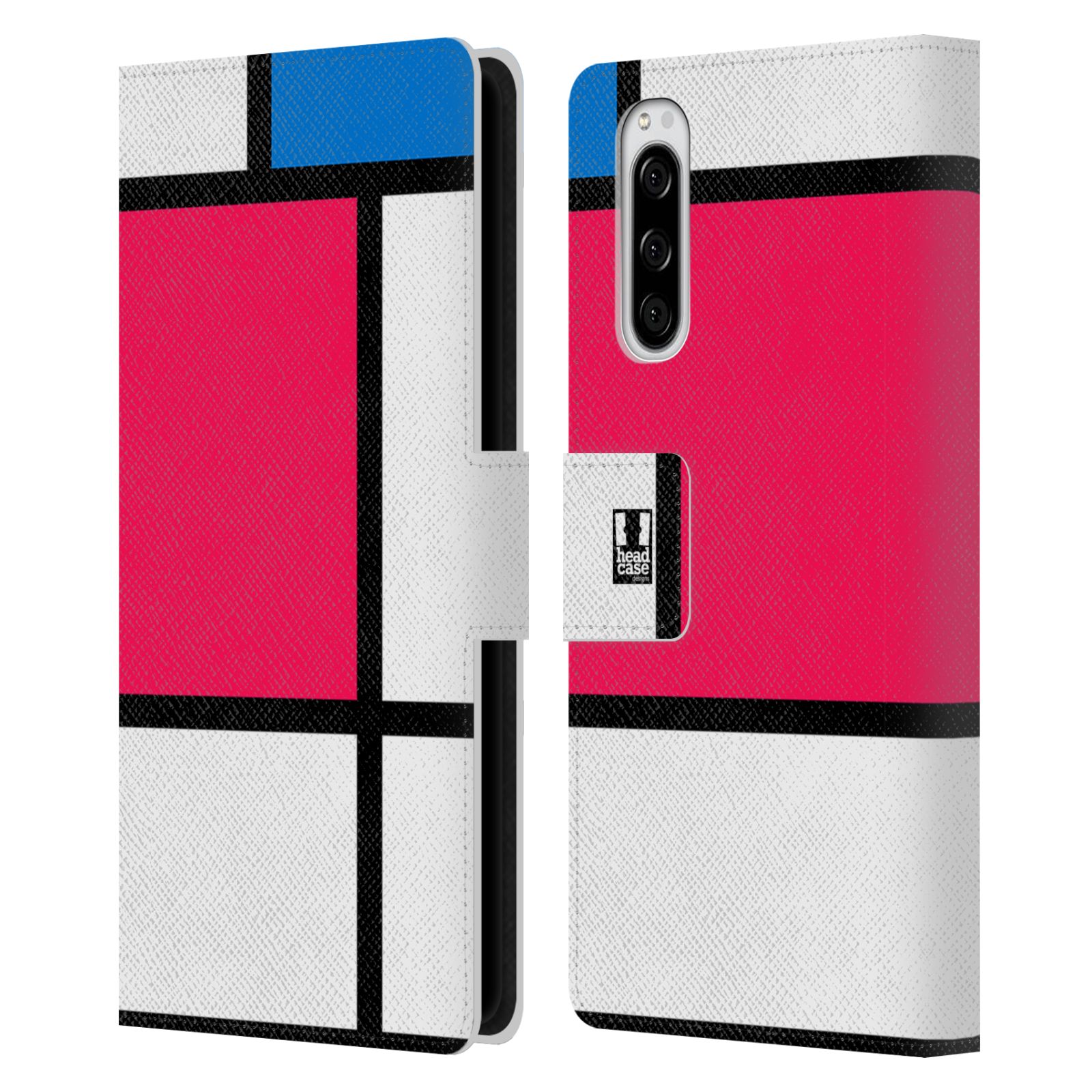 Pouzdro pro mobil Sony Xperia 5  - Abstrakt růžová modrá