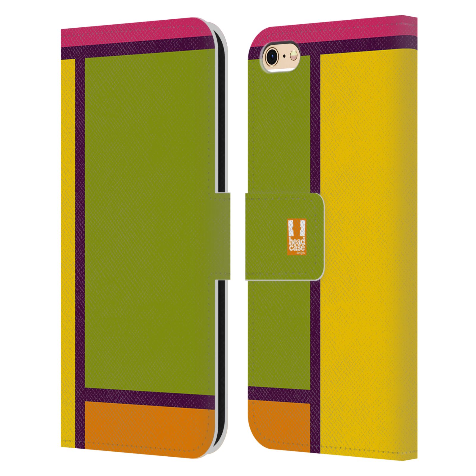 HEAD CASE Flipové pouzdro pro mobil Apple Iphone 6/6s MODERN barevná kostka zelená a žlutá