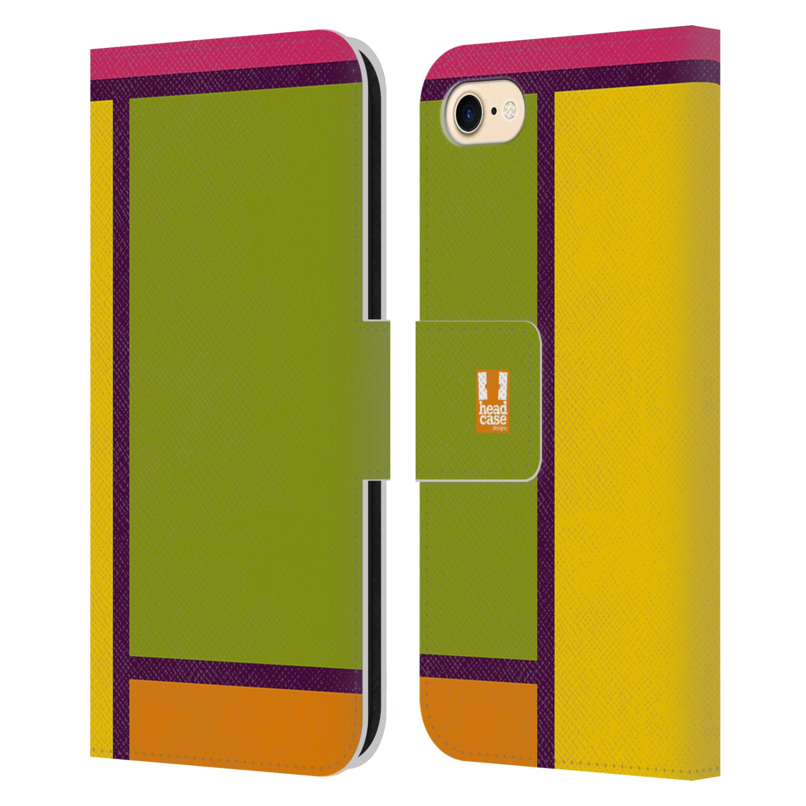 HEAD CASE Flipové pouzdro pro mobil Apple Iphone 7/8/SE 2020 MODERN barevná kostka zelená a žlutá