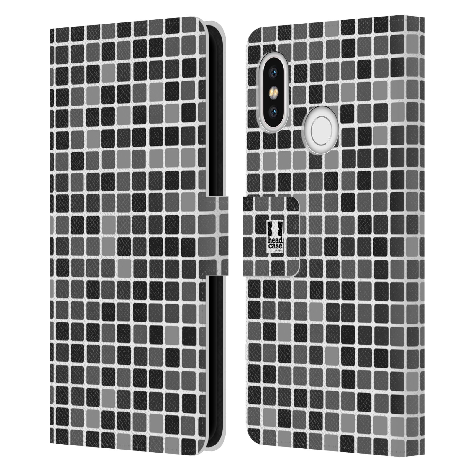 HEAD CASE Flipové pouzdro pro mobil Xiaomi Mi 8 DISKO kostičky šedá