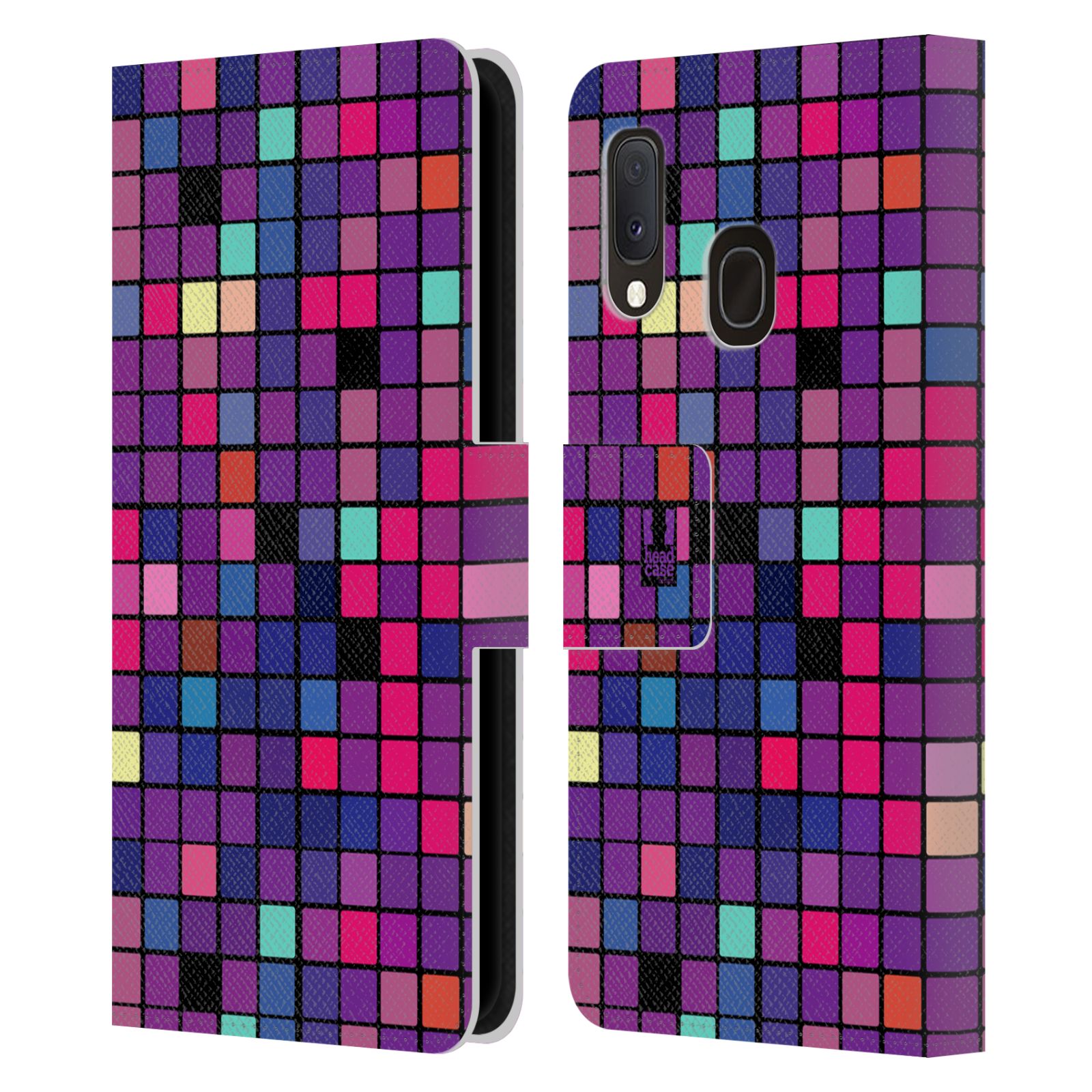Pouzdro na mobil Samsung Galaxy A20e DISKO kostičky fialová DISKO