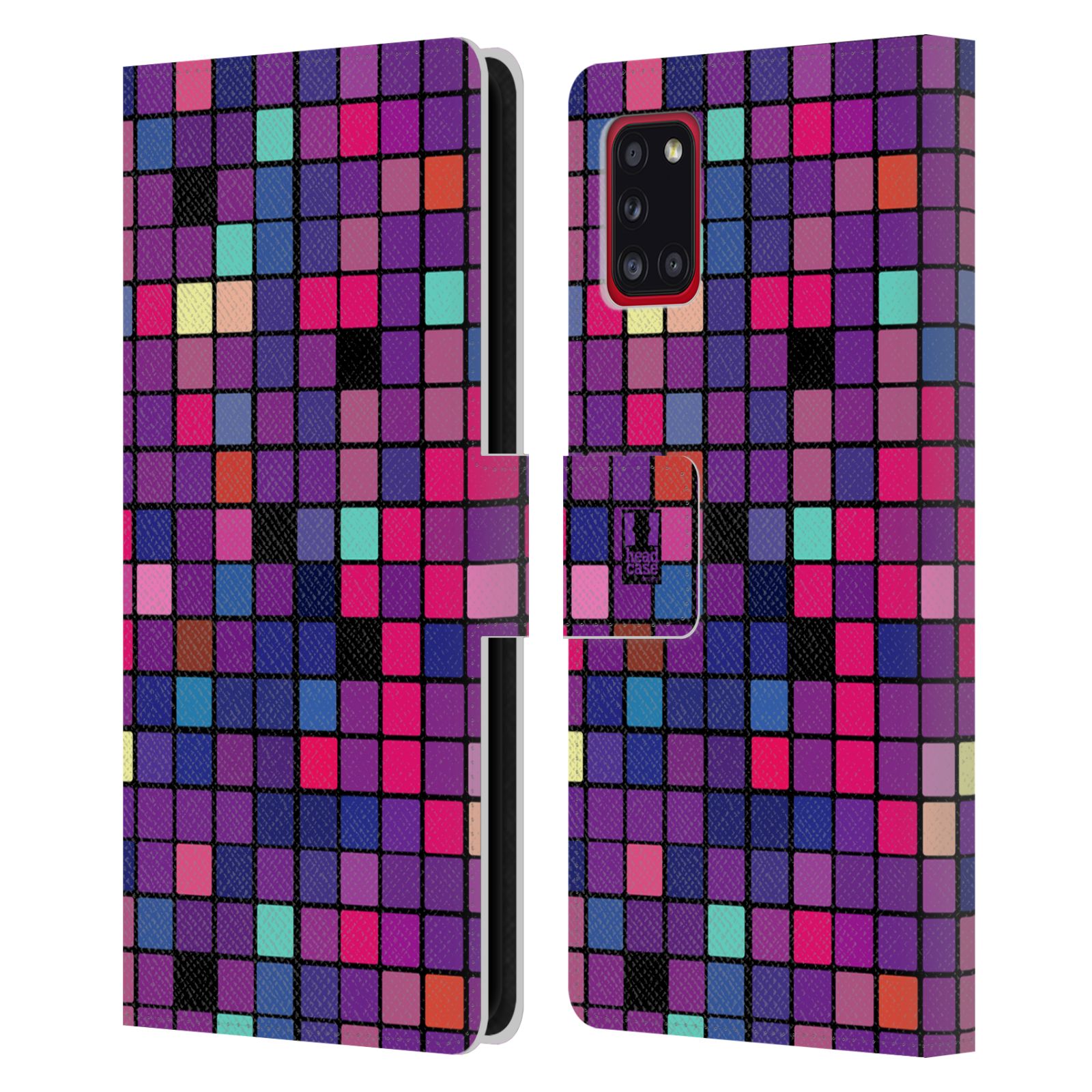 Pouzdro HEAD CASE na mobil Samsung Galaxy A31 DISKO kostičky fialová DISKO
