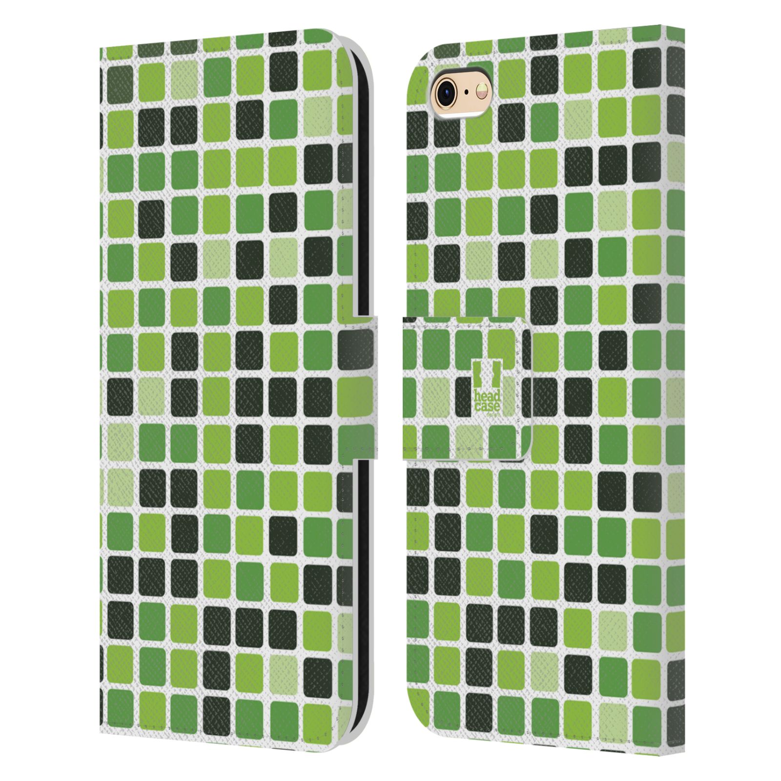 HEAD CASE Flipové pouzdro pro mobil Apple Iphone 6/6s DISKO kostičky zelená