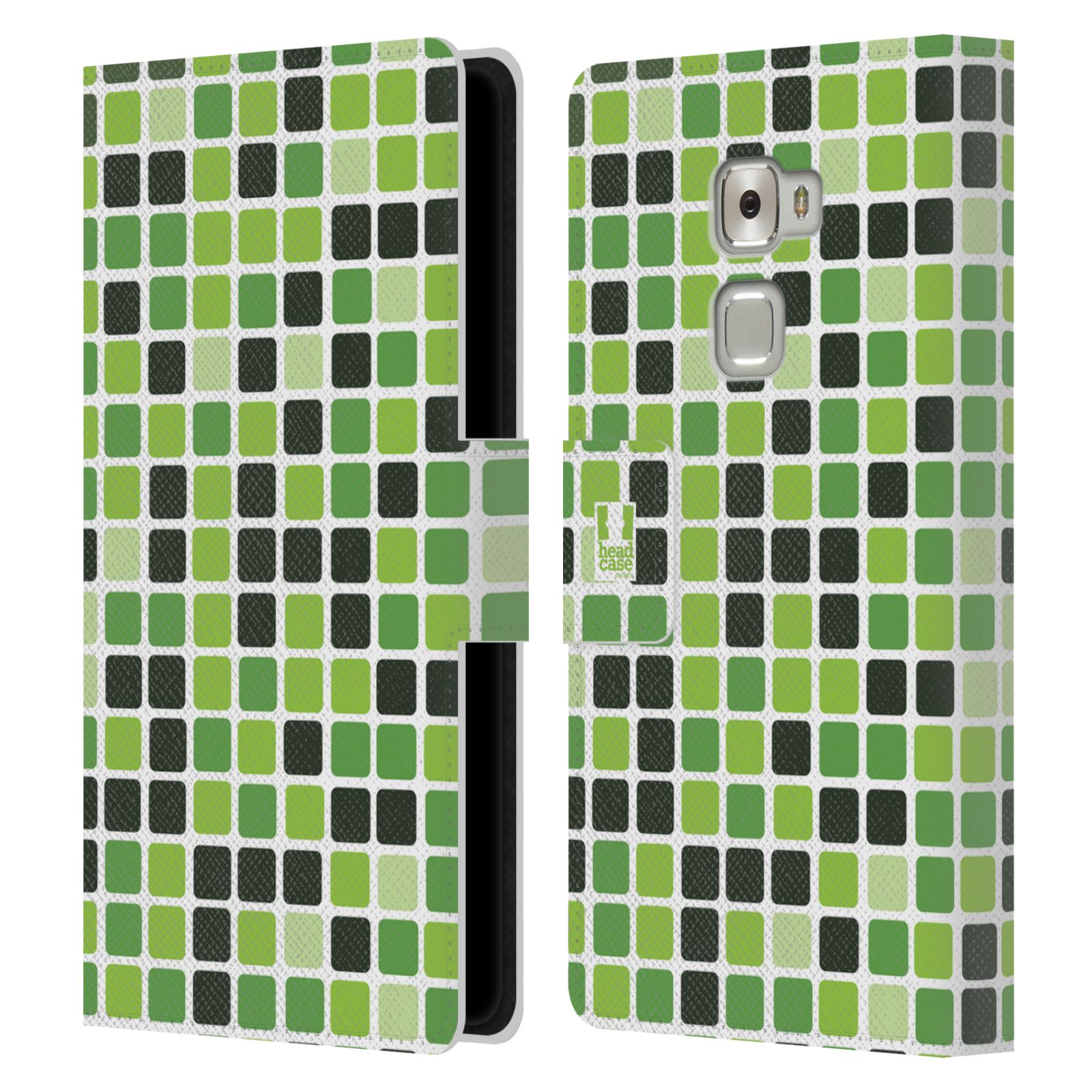 HEAD CASE Flipové pouzdro pro mobil Huawei MATE S DISKO kostičky zelená