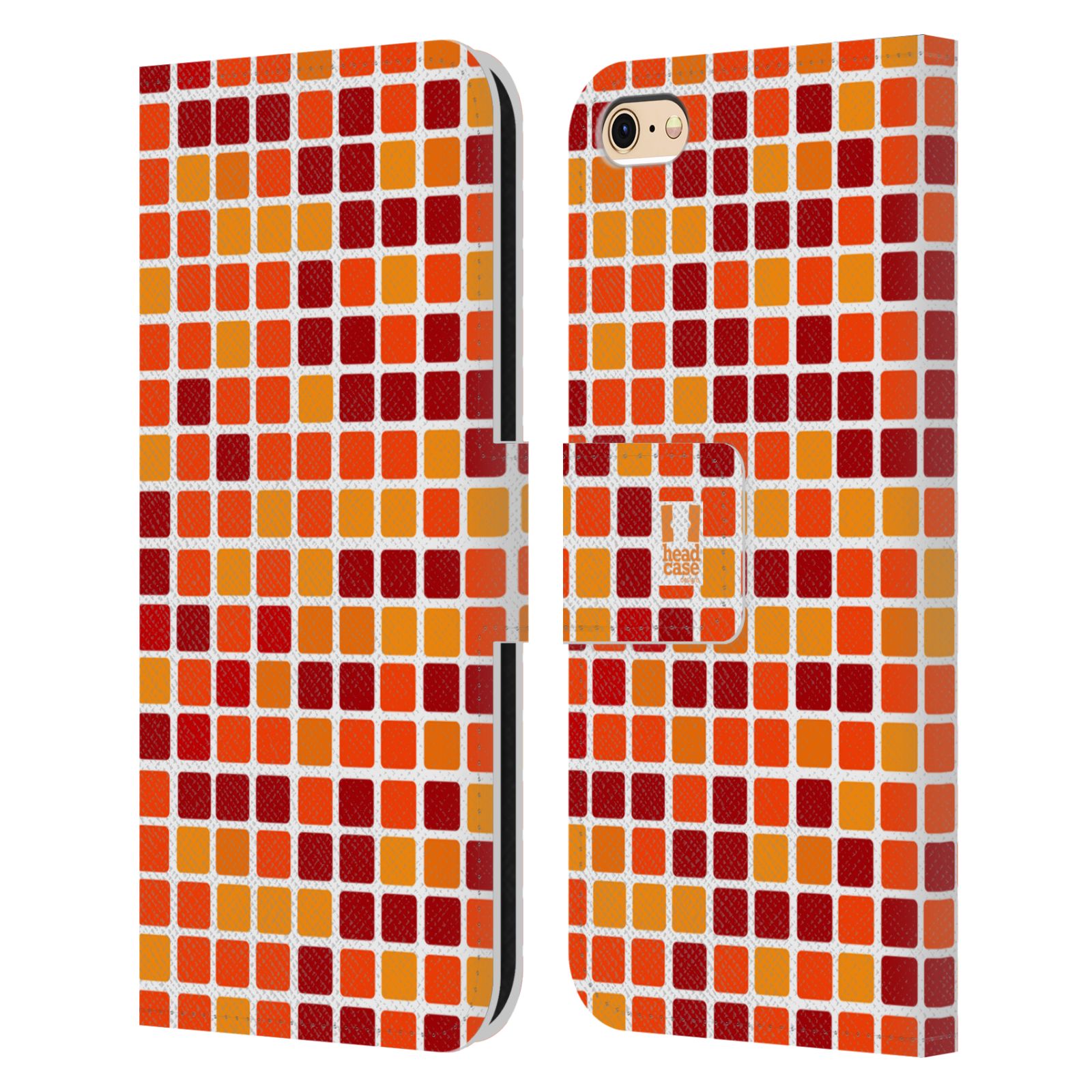 HEAD CASE Flipové pouzdro pro mobil Apple Iphone 6/6s DISKO kostičky oranžová