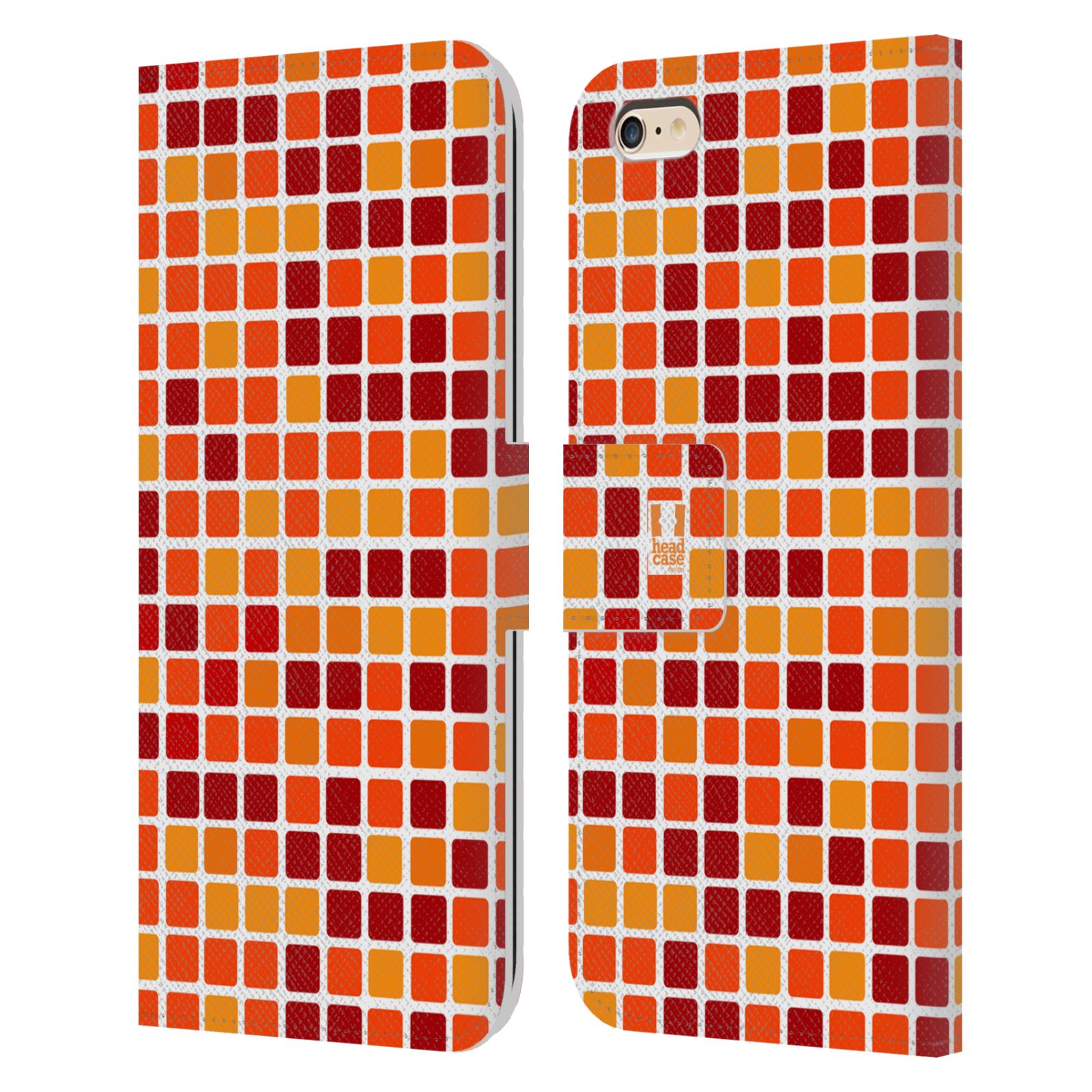 HEAD CASE Flipové pouzdro pro mobil Apple Iphone 6 PLUS / 6S PLUS DISKO kostičky oranžová