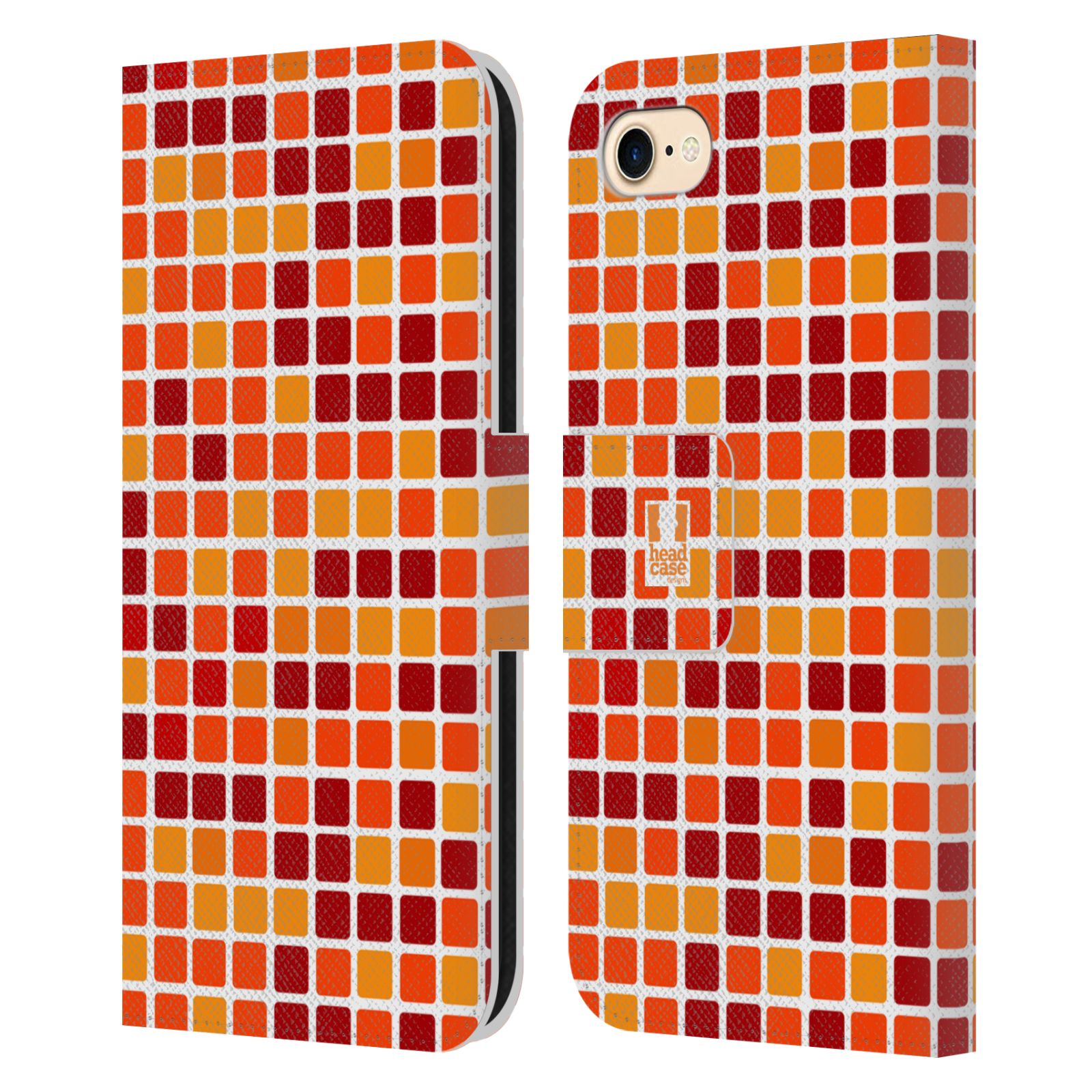 HEAD CASE Flipové pouzdro pro mobil Apple Iphone 7/8/SE 2020 DISKO kostičky oranžová