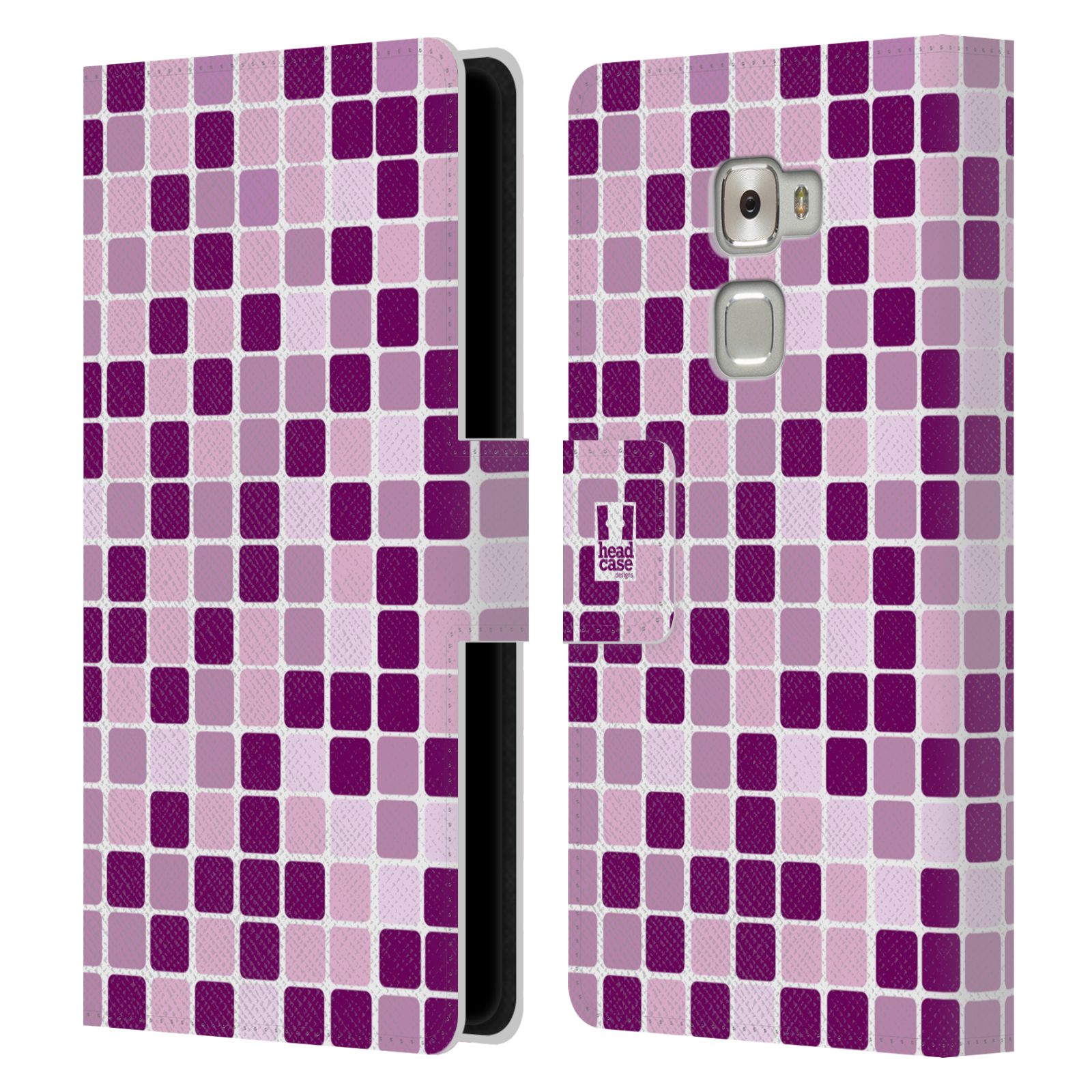 HEAD CASE Flipové pouzdro pro mobil Huawei MATE S DISKO kostičky fialová