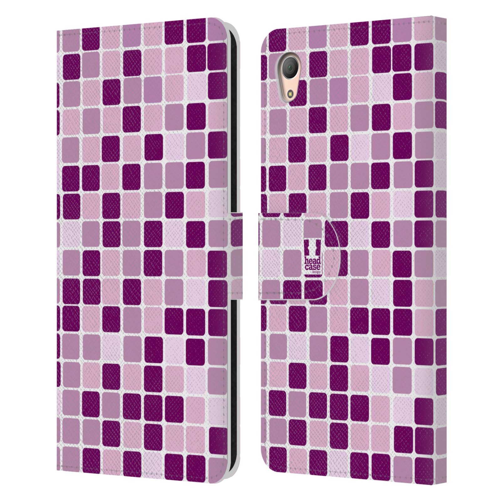 HEAD CASE Flipové pouzdro pro mobil SONY XPERIA Z3+ (PLUS) DISKO kostičky fialová