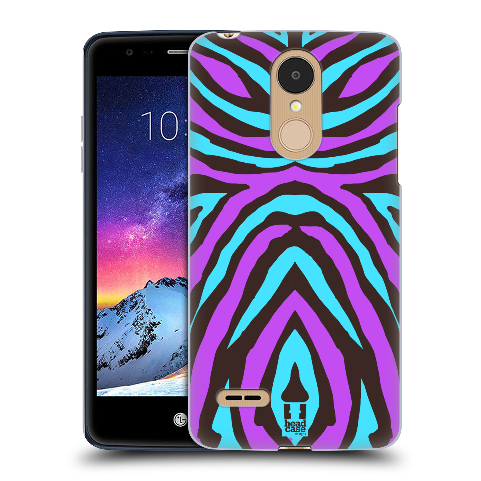 HEAD CASE plastový obal na mobil LG K9 / K8 2018 vzor Divočina zvíře 2 bláznivé pruhy fialová a modrá
