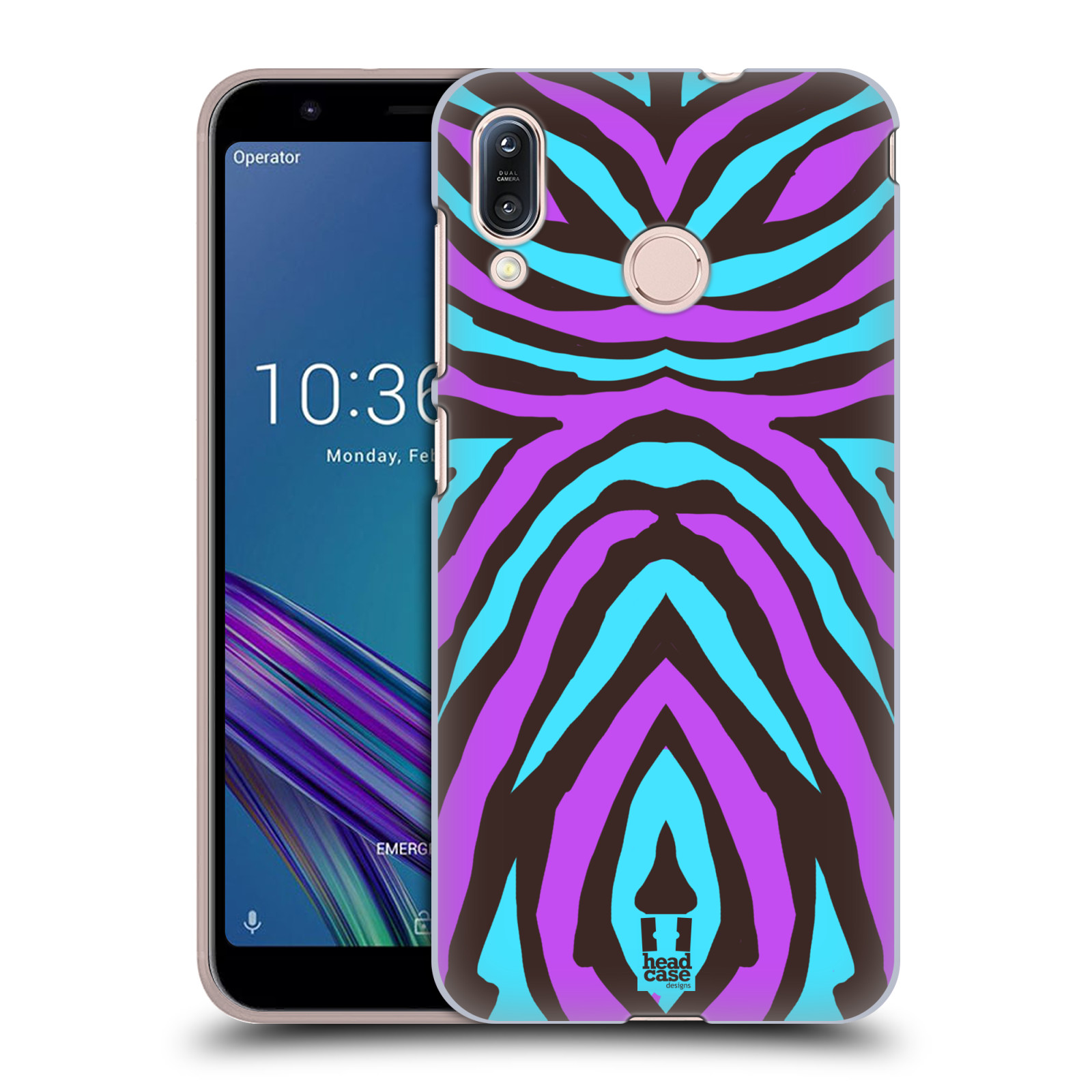 Pouzdro na mobil Asus Zenfone Max M1 (ZB555KL) - HEAD CASE - vzor Divočina zvíře 2 bláznivé pruhy fialová a modrá