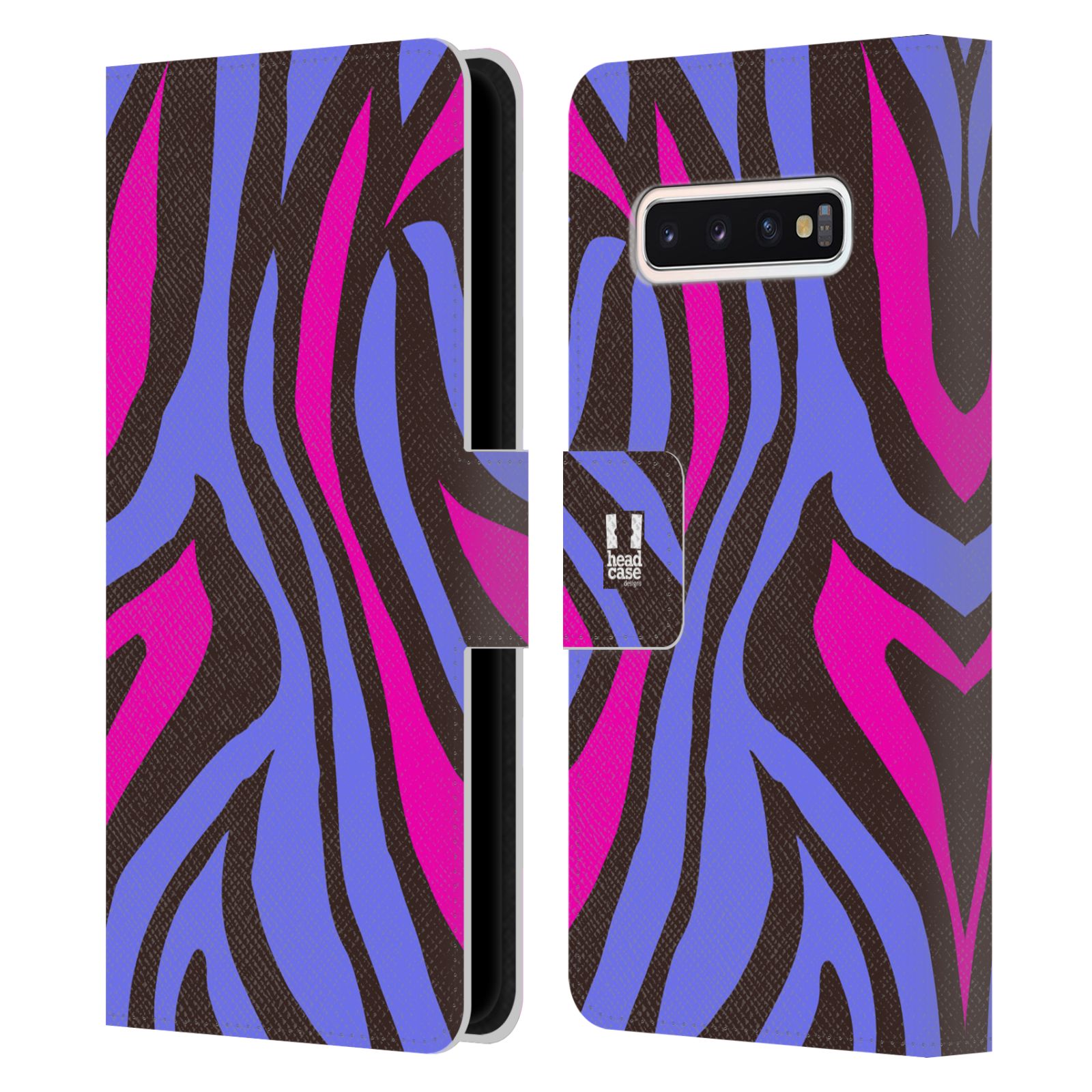 Pouzdro pro mobil Samsung Galaxy S10 - Divoký vzor zvíře fialová, růžová