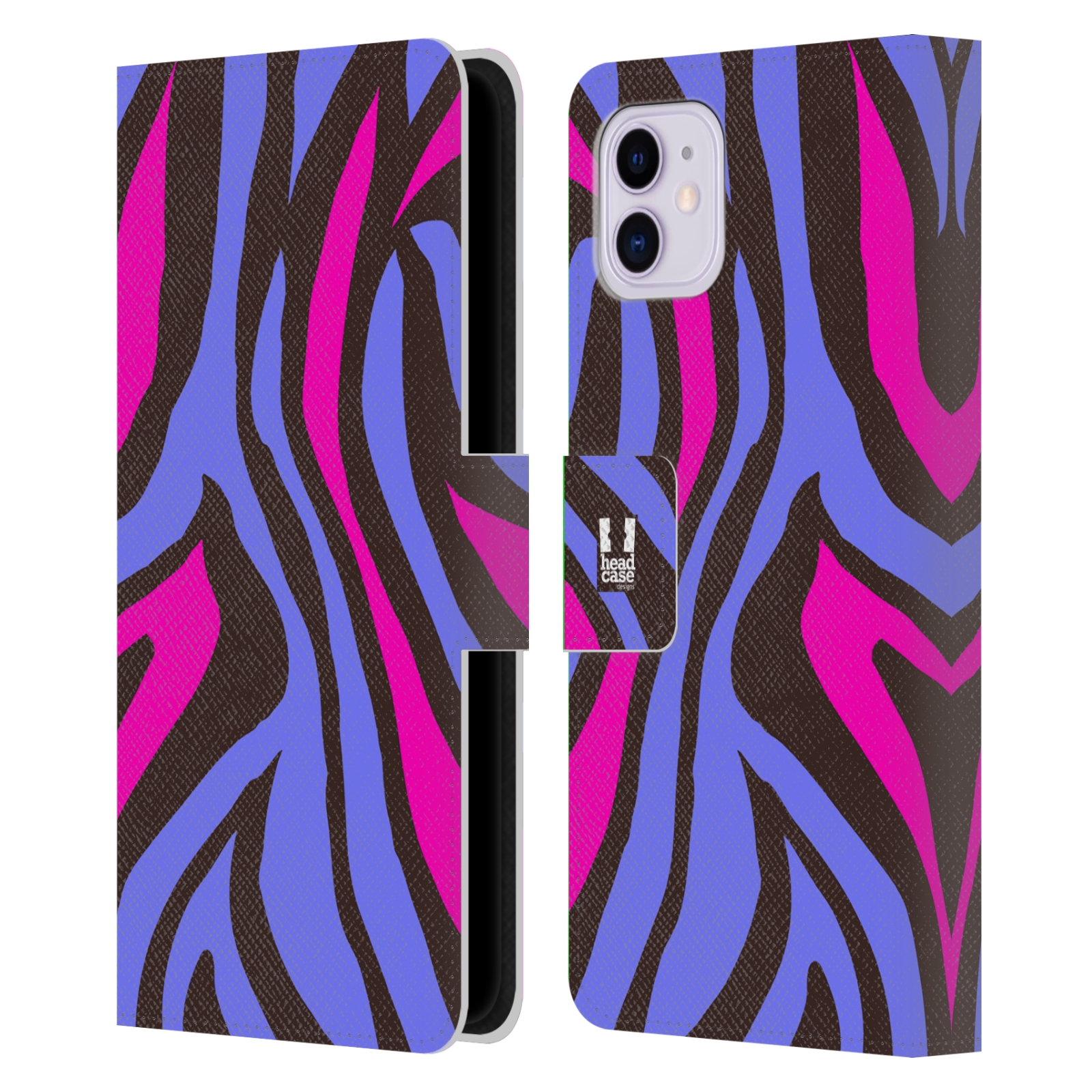 Pouzdro pro mobil Apple Iphone 11 - Divoký vzor zvíře fialová, růžová