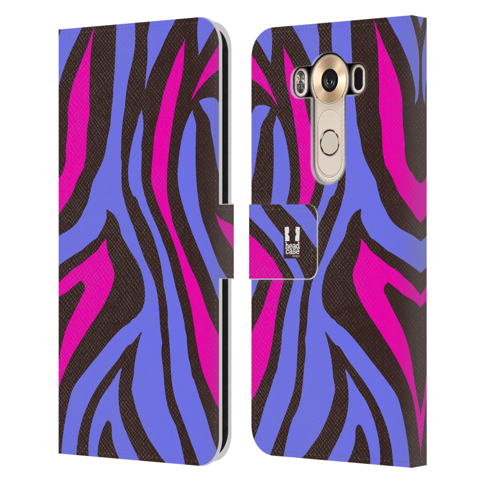 HEAD CASE Flipové pouzdro pro mobil LG V10 barevný mramor modrá a fialová