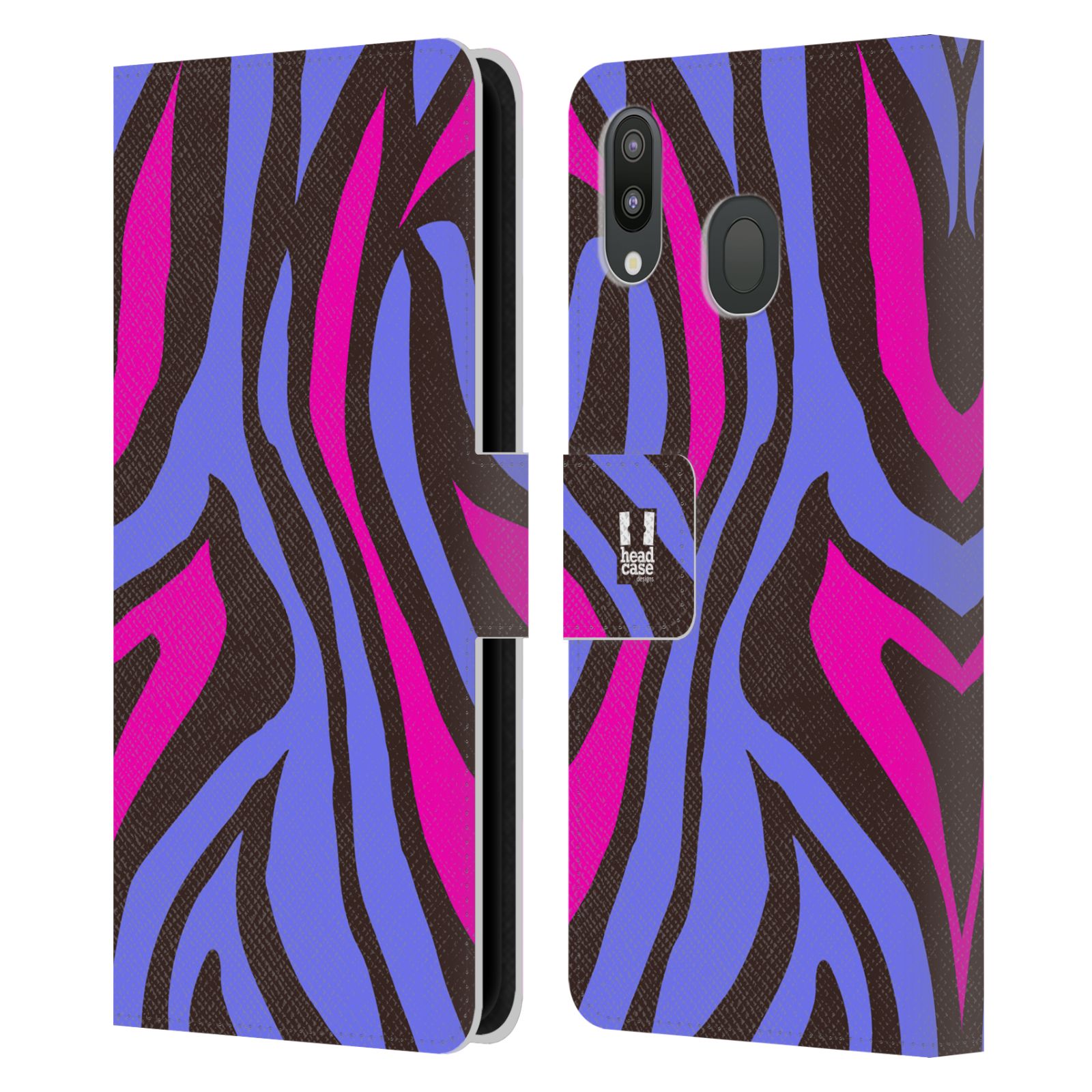 Pouzdro pro mobil Samsung Galaxy M20 - Divoký vzor zvíře fialová, růžová