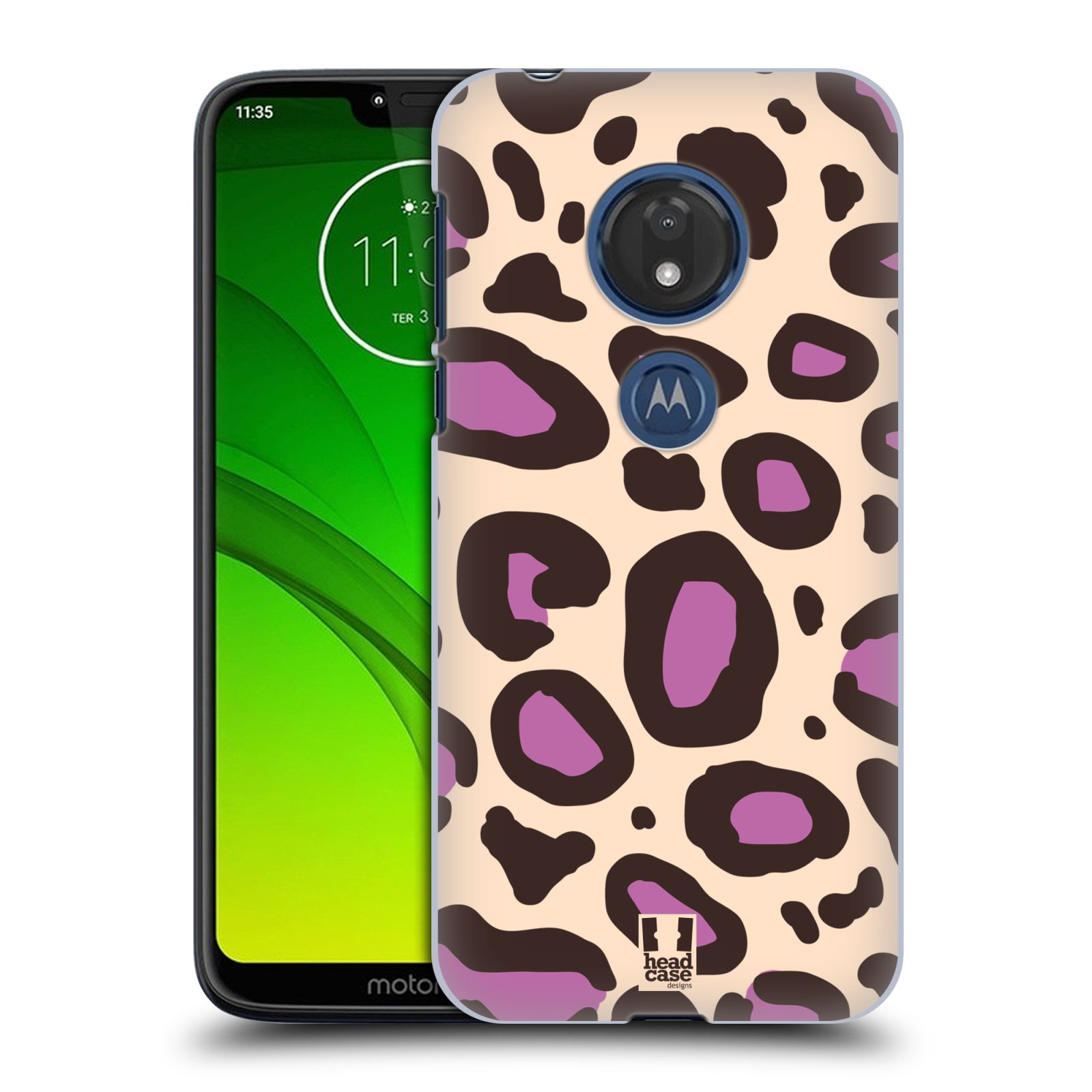 Pouzdro na mobil Motorola Moto G7 Play vzor Divočina zvíře 2 neutrální fialová