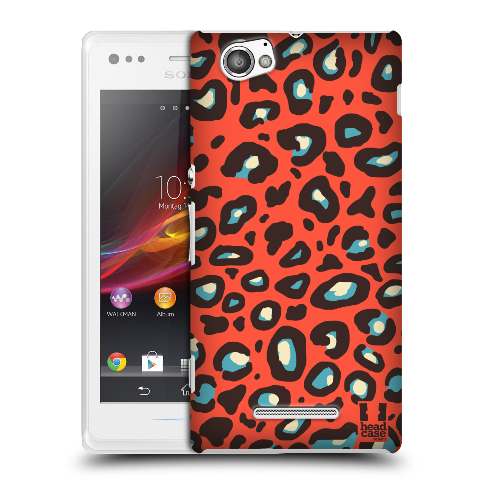 HEAD CASE plastový obal na mobil Sony Xperia M vzor Divočina zvíře 2 oranžový leopard