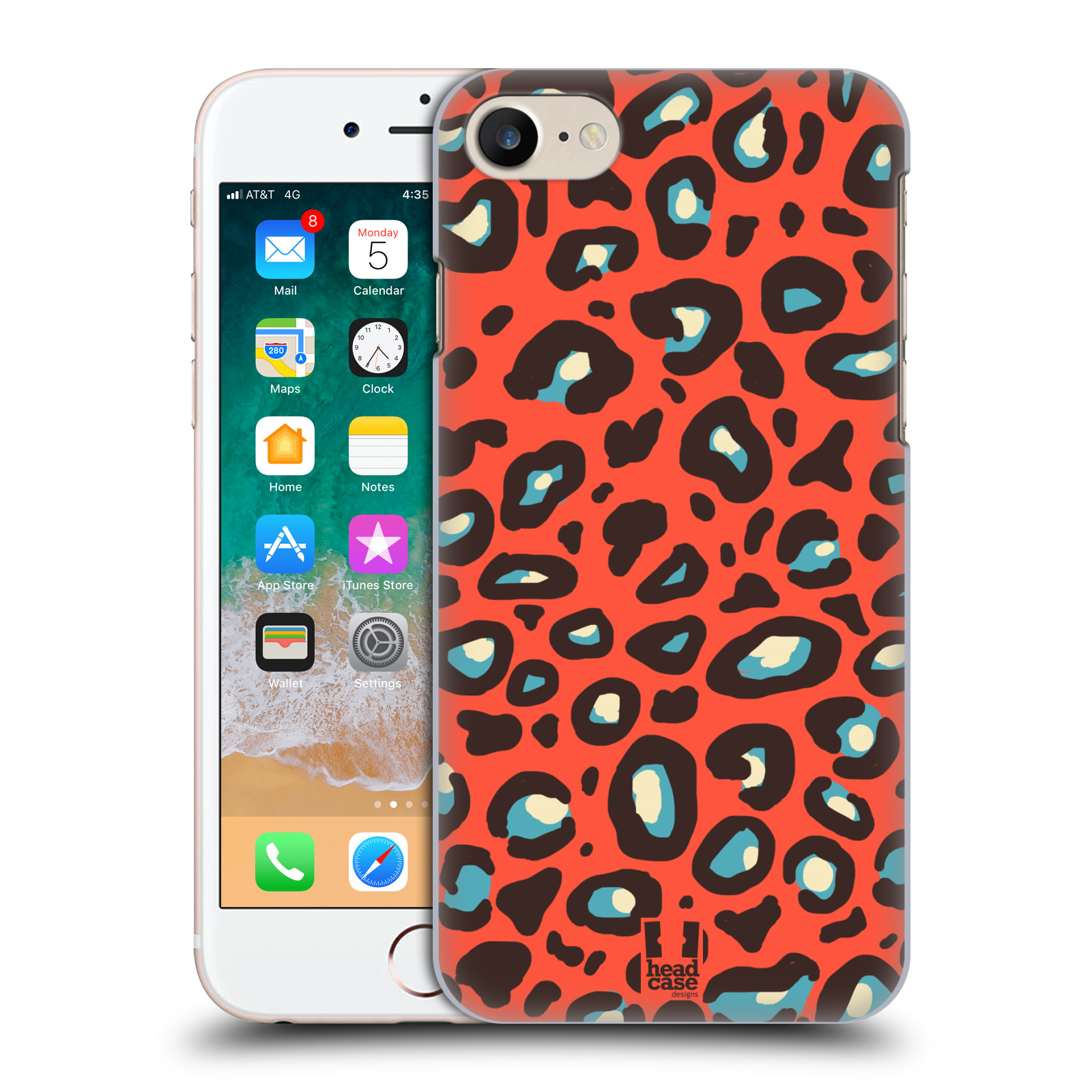 HEAD CASE plastový obal na mobil Apple Iphone 7 vzor Divočina zvíře 2 oranžový leopard