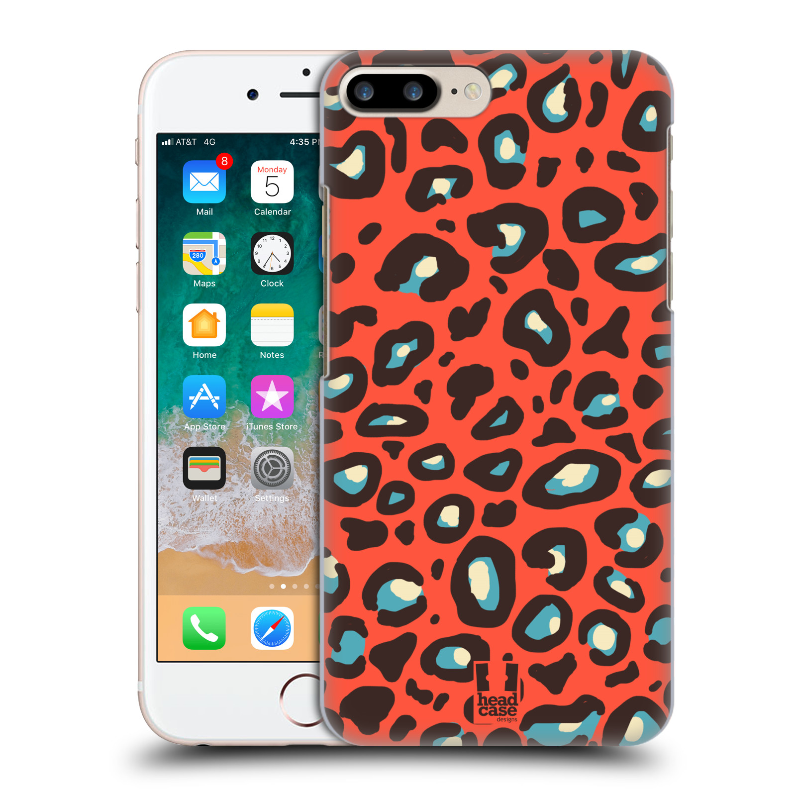 HEAD CASE plastový obal na mobil Apple Iphone 7 PLUS vzor Divočina zvíře 2 oranžový leopard