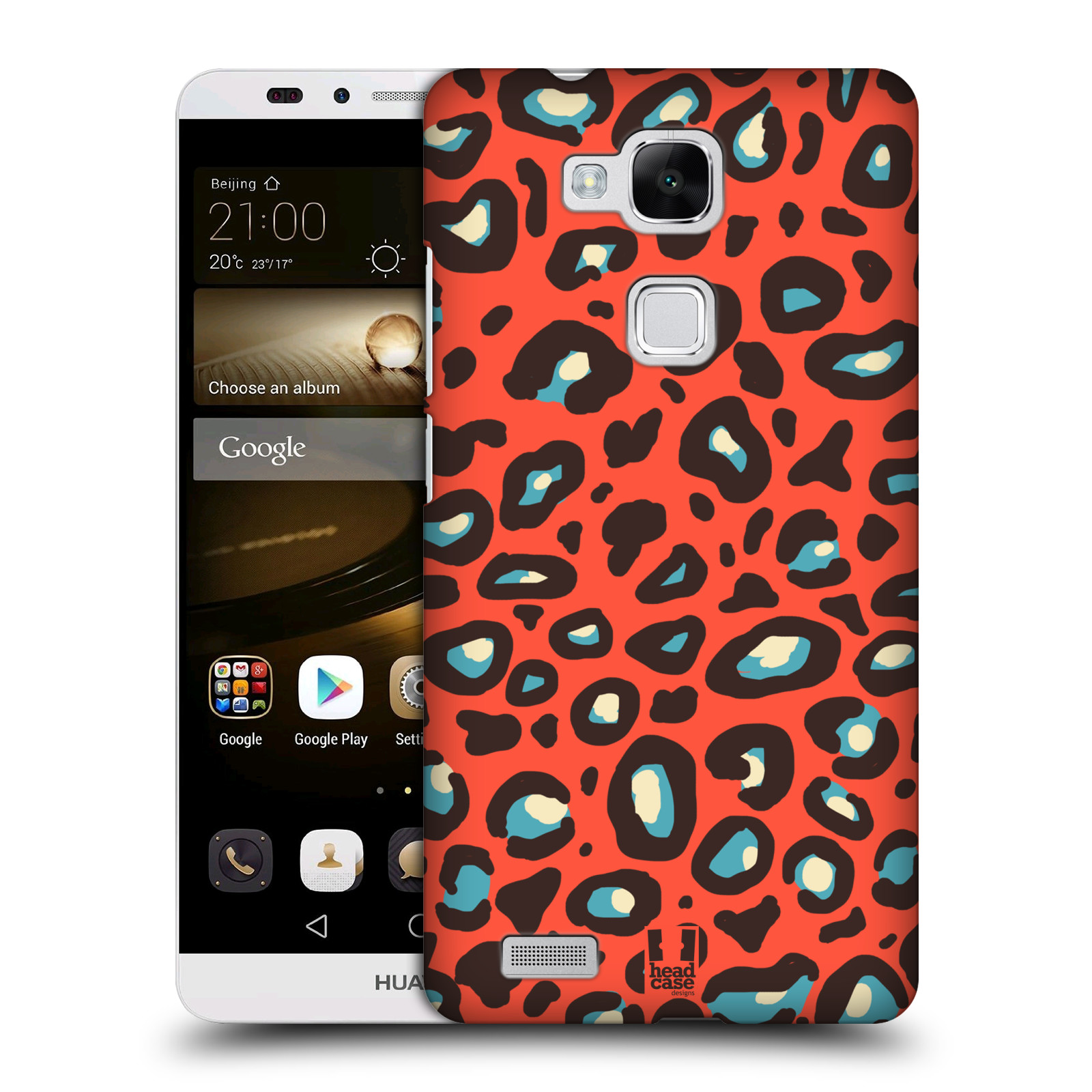 HEAD CASE plastový obal na mobil Huawei Mate 7 vzor Divočina zvíře 2 oranžový leopard