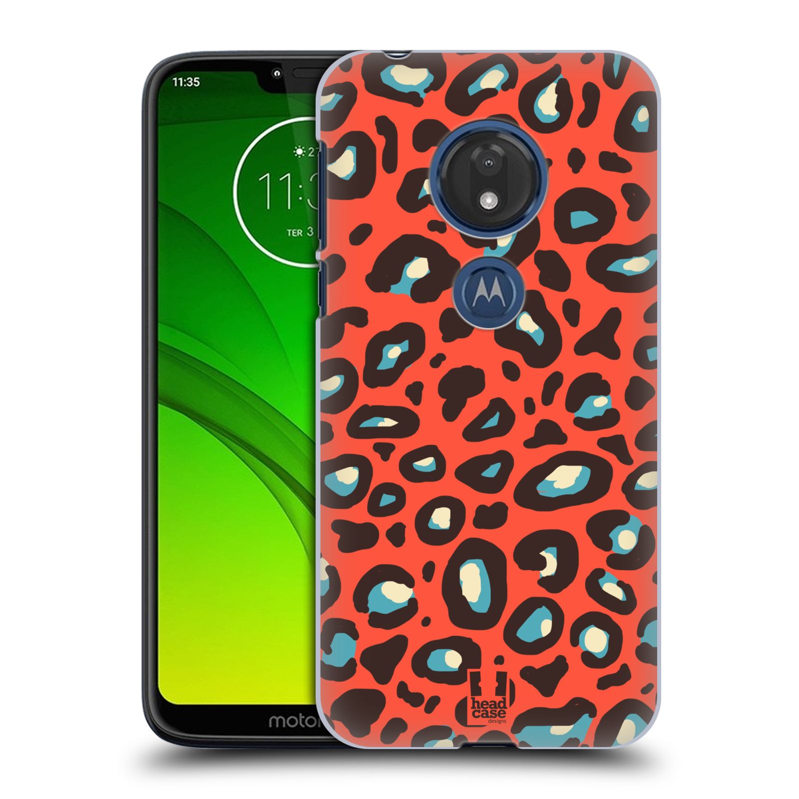 Pouzdro na mobil Motorola Moto G7 Play vzor Divočina zvíře 2 oranžový leopard