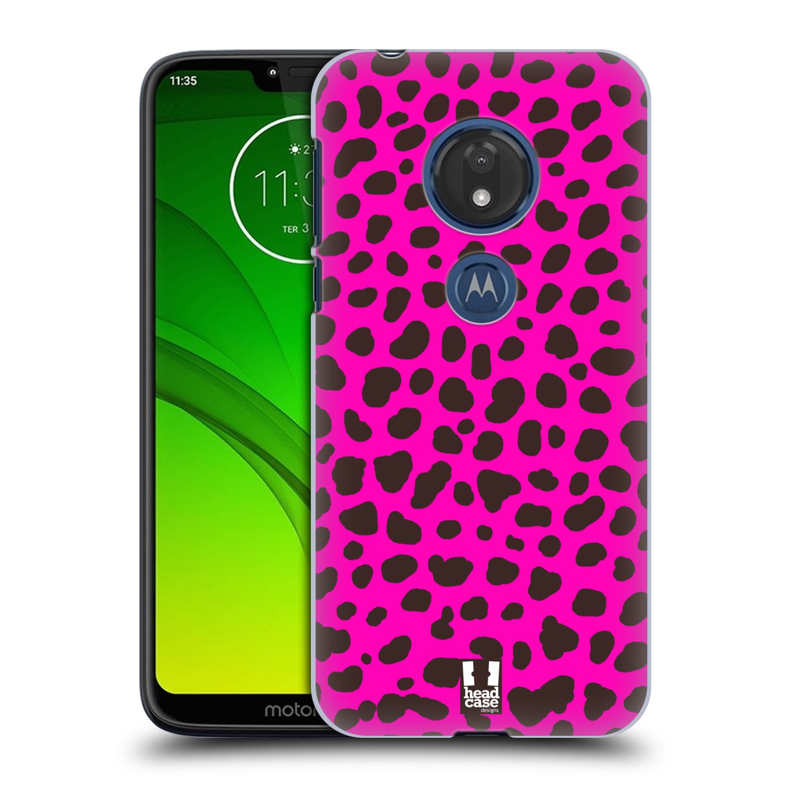 Pouzdro na mobil Motorola Moto G7 Play vzor Divočina zvíře 2 růžová opice