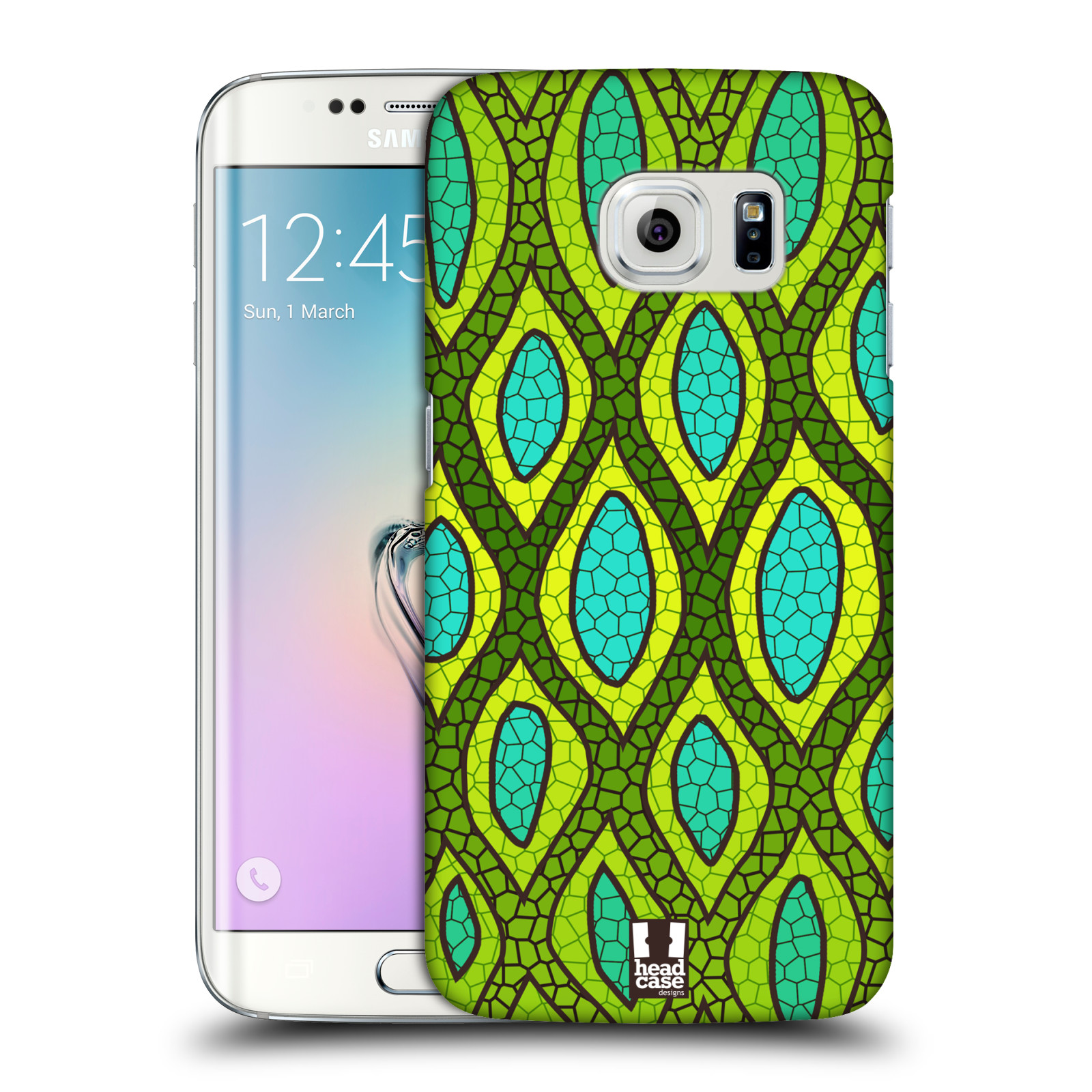 HEAD CASE plastový obal na mobil SAMSUNG Galaxy S6 EDGE (G9250, G925, G925F) vzor Divočina zvíře 2 hadí kůže zelená