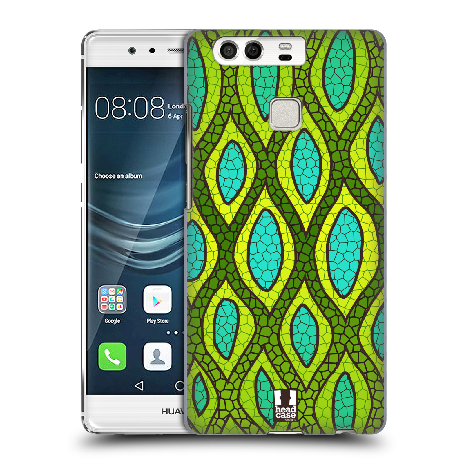HEAD CASE plastový obal na mobil Huawei P9 / P9 DUAL SIM vzor Divočina zvíře 2 hadí kůže zelená
