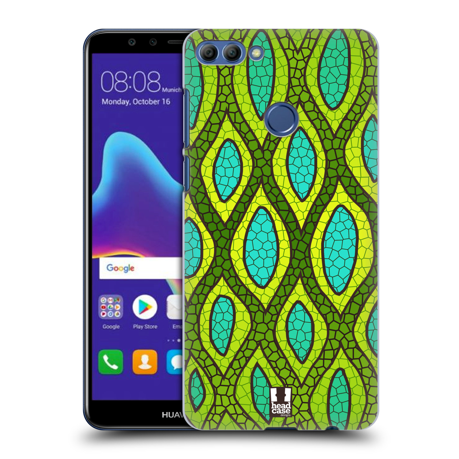 HEAD CASE plastový obal na mobil Huawei Y9 2018 vzor Divočina zvíře 2 hadí kůže zelená