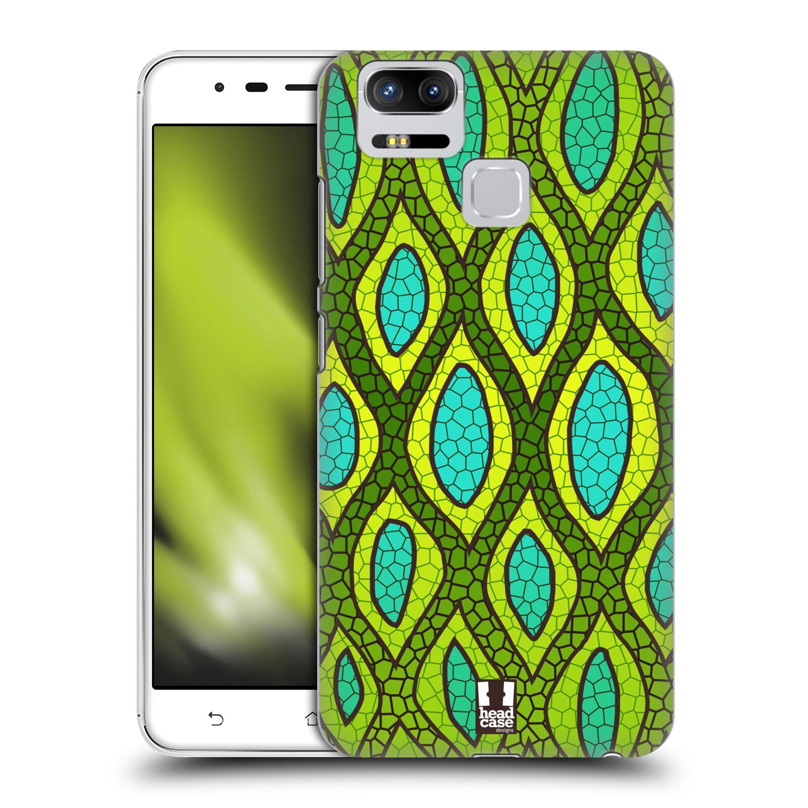 HEAD CASE plastový obal na mobil Asus Zenfone 3 Zoom ZE553KL vzor Divočina zvíře 2 hadí kůže zelená