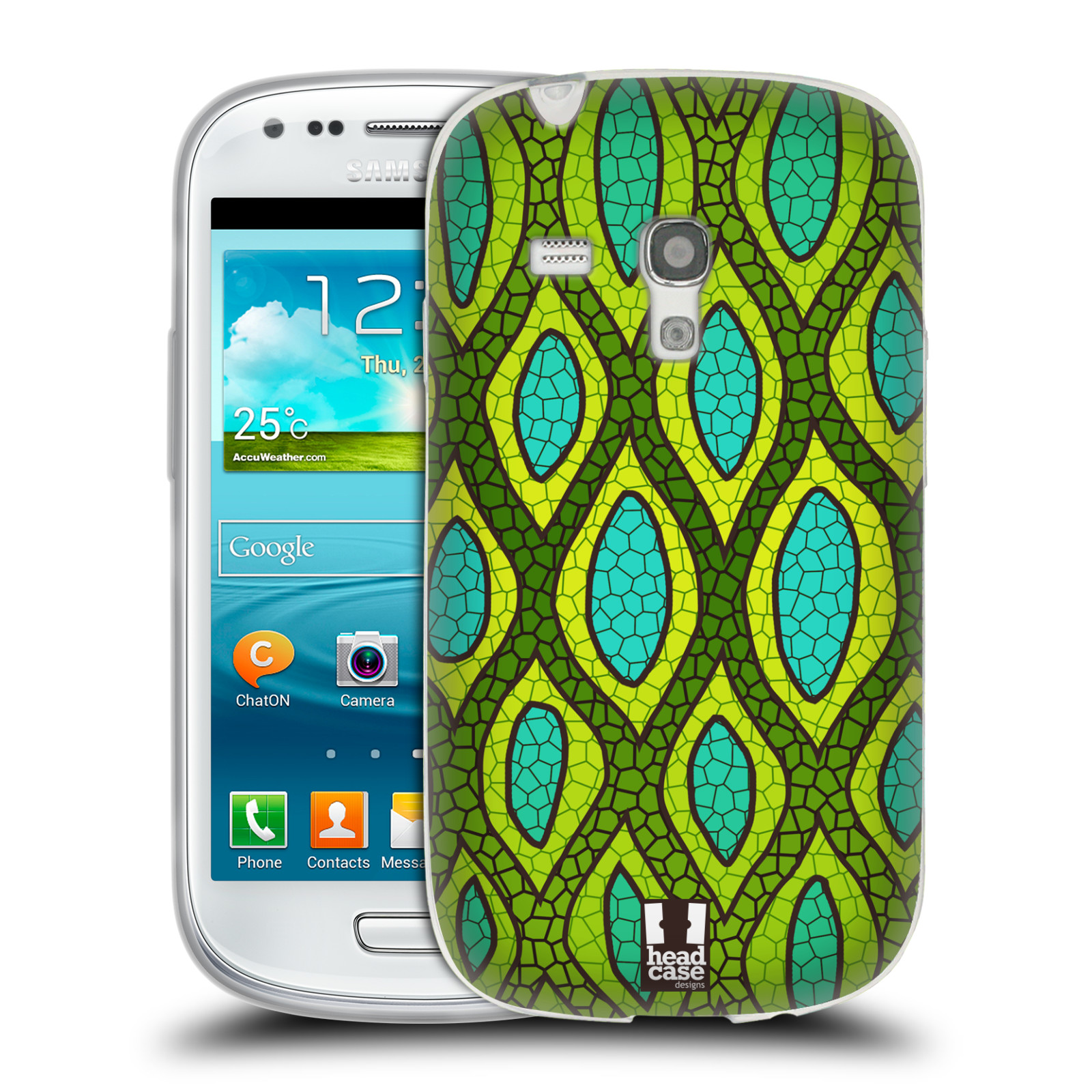 HEAD CASE silikonový obal na mobil Samsung Galaxy S3 MINI i8190 vzor Divočina zvíře 2 hadí kůže zelená