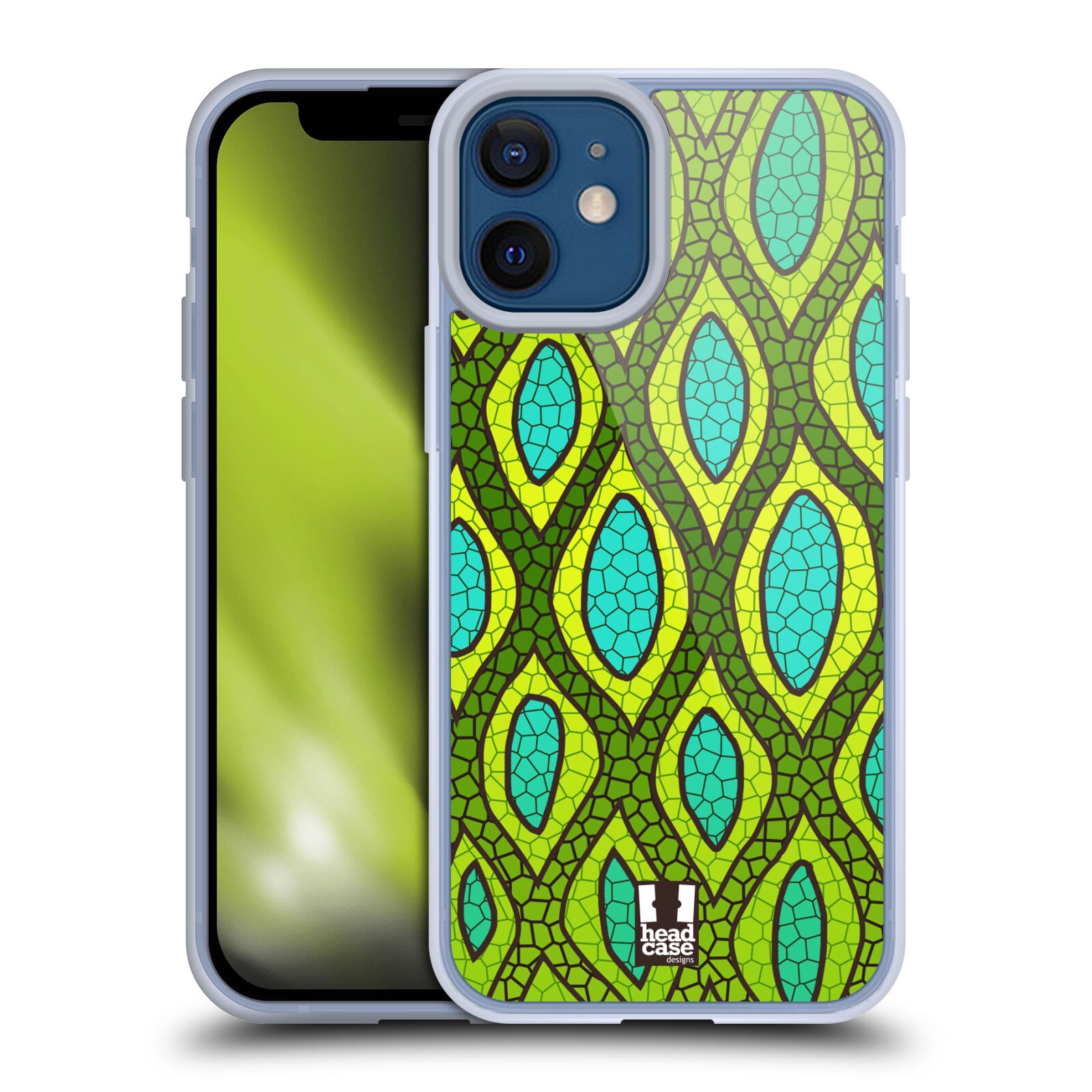 Plastový obal na mobil Apple Iphone 12 MINI vzor Divočina zvíře 2 hadí kůže zelená